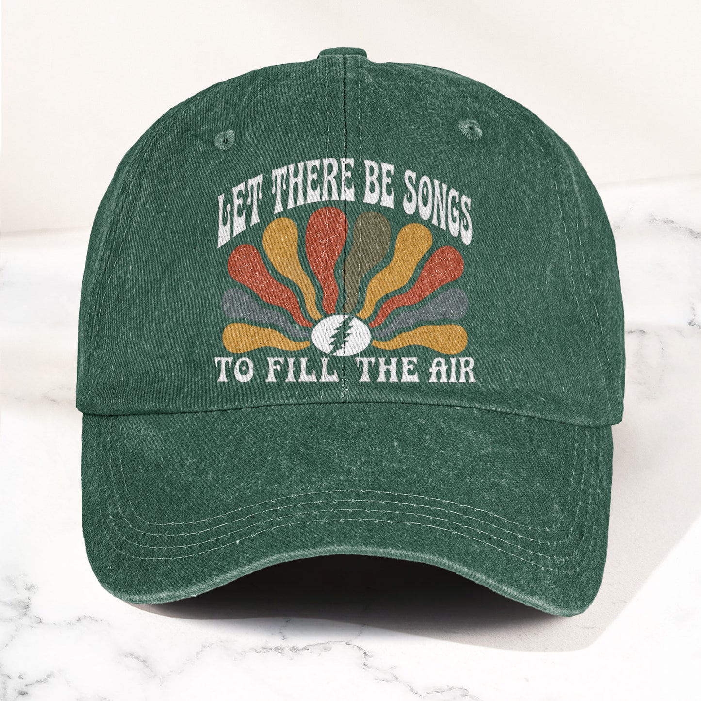 Grateful Dead Let There Be Songs To Fill The Air Denim Cap – Retro Vintage Dad Cap Gift For Dad (With Box)