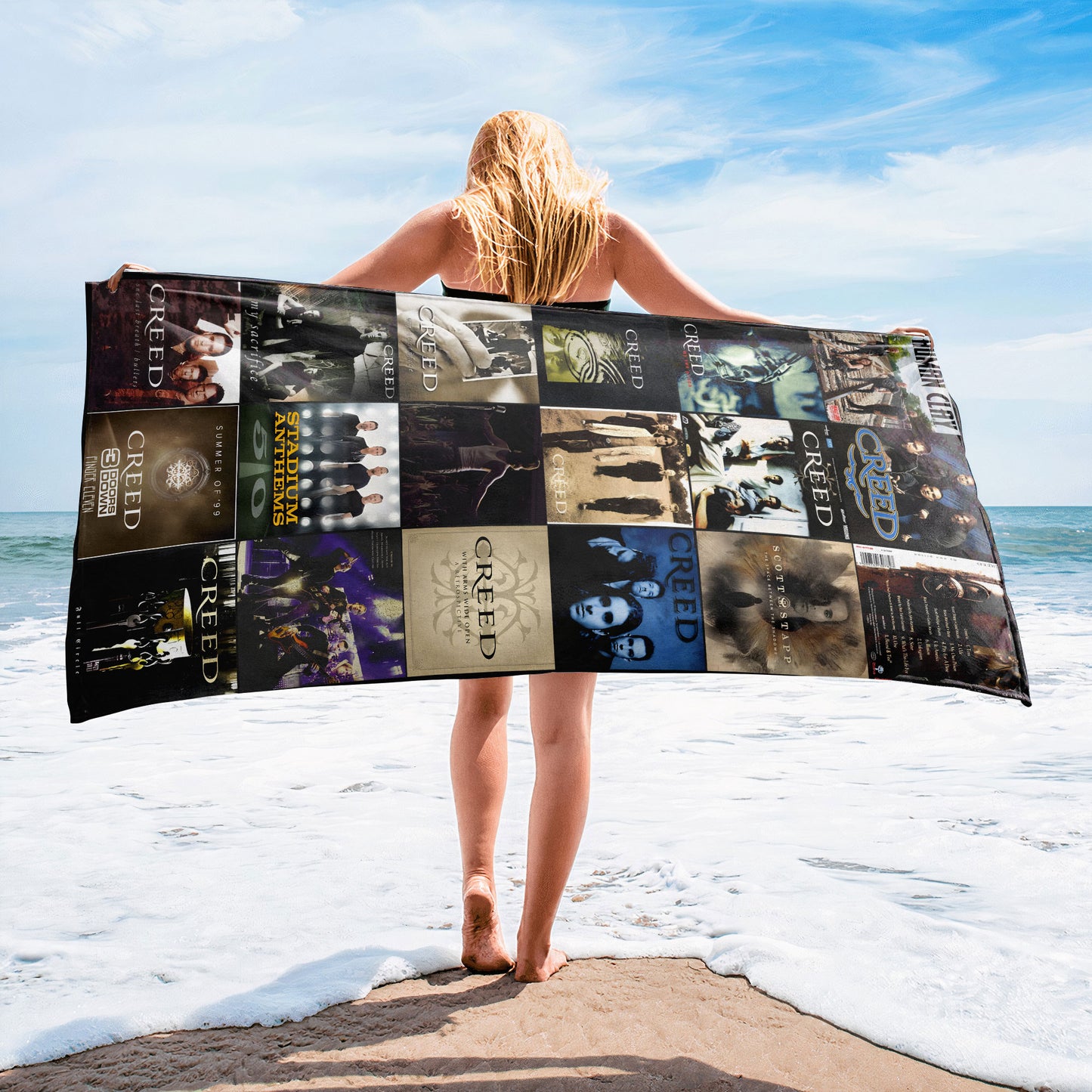 Creed Beach Towel – Album Cover Collage Classic Rock Towel