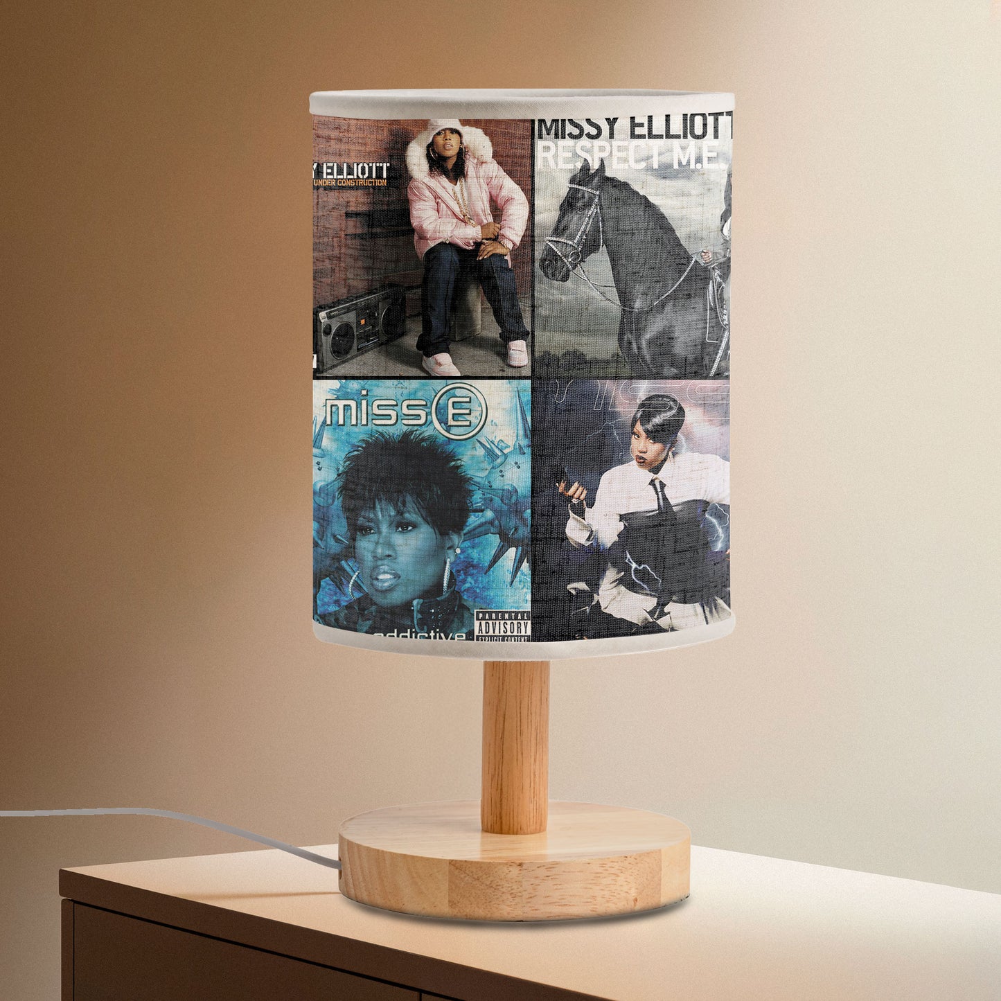 Missy Elliott Album Art Table Lamp – Hip-Hop Queen Decorative Light