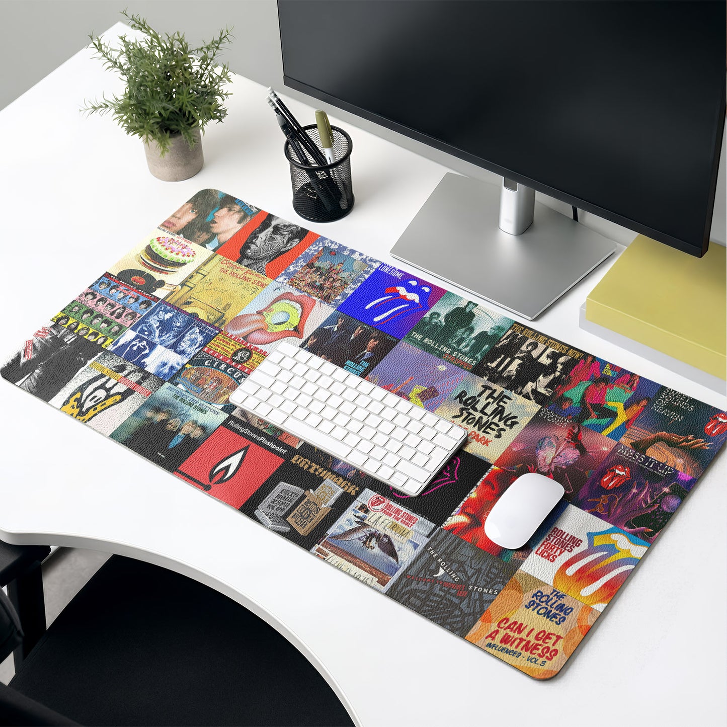 The Rolling Stones Band Vintage Cassette Desk Mat – Non-slip Home Office Gift Keyboard Pad for Rock Music Lovers