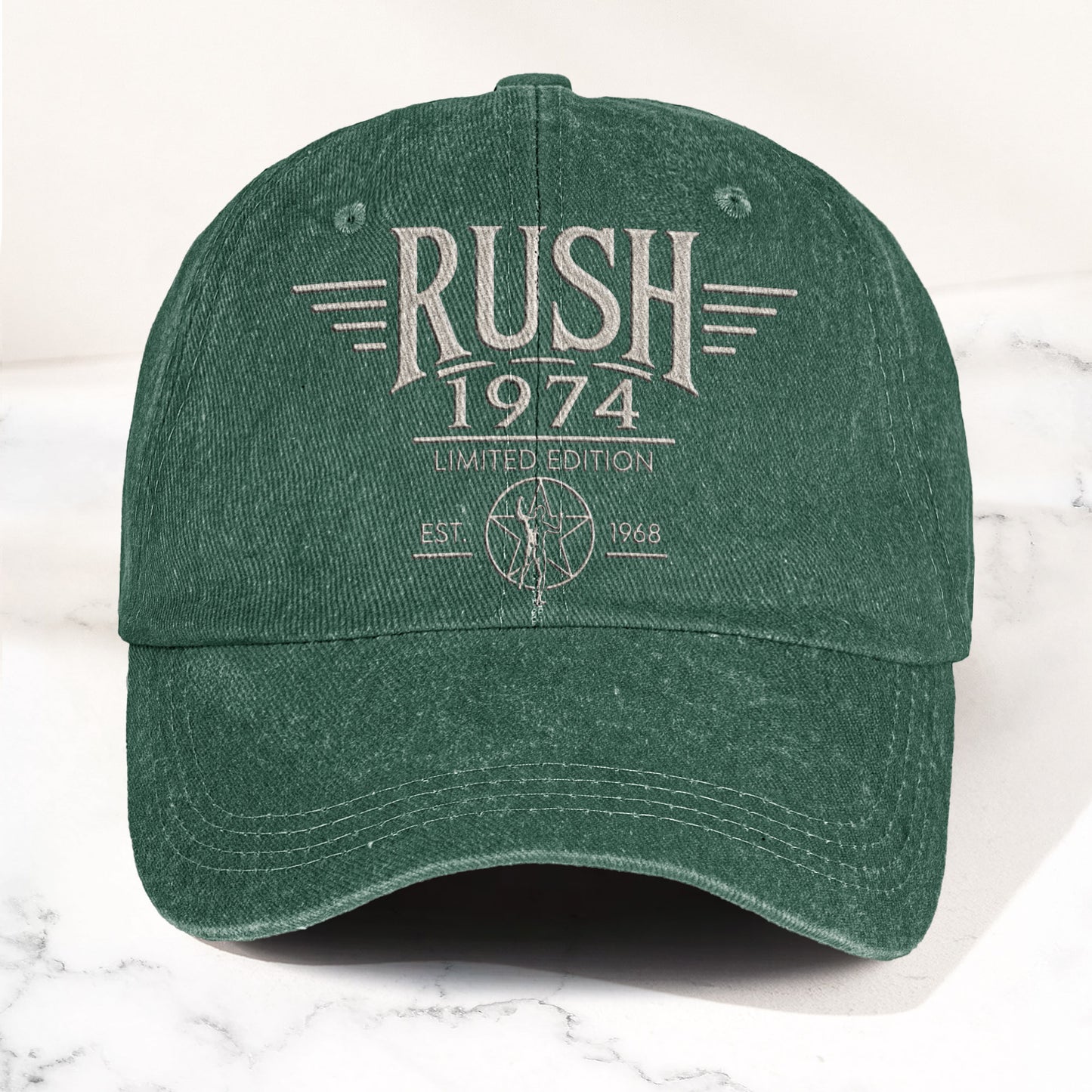 Rush 1974 Starman Logo Denim Cap – Vintage Dad Cap Gift For Dad (With Box)
