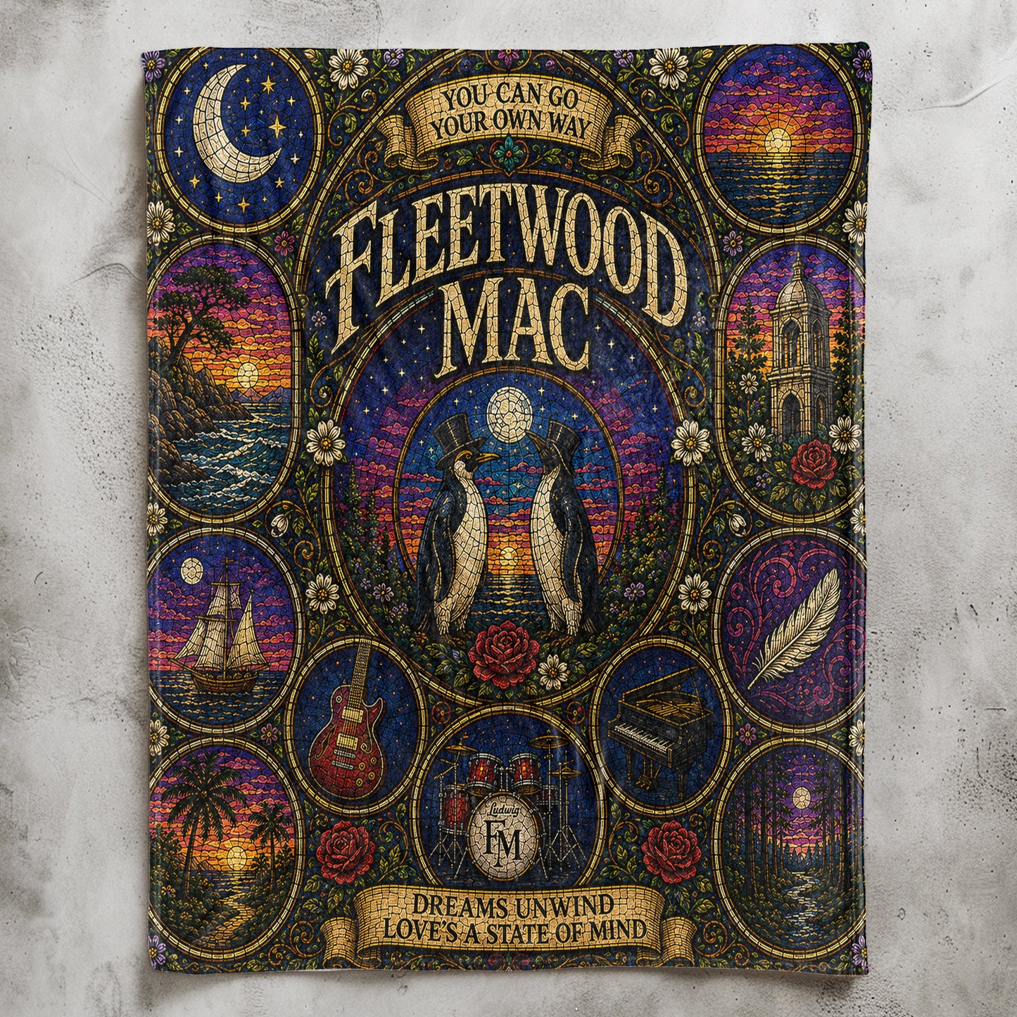 Fleetwood Mac Sherpa Blanket – Dreams Stained Glass Blanket