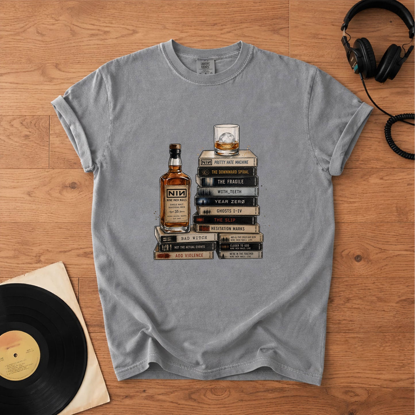 Nine Inch Nails Cassette Album Collection Vintage T-Shirt – Retro Music Nine Inch Nails Merch Tee