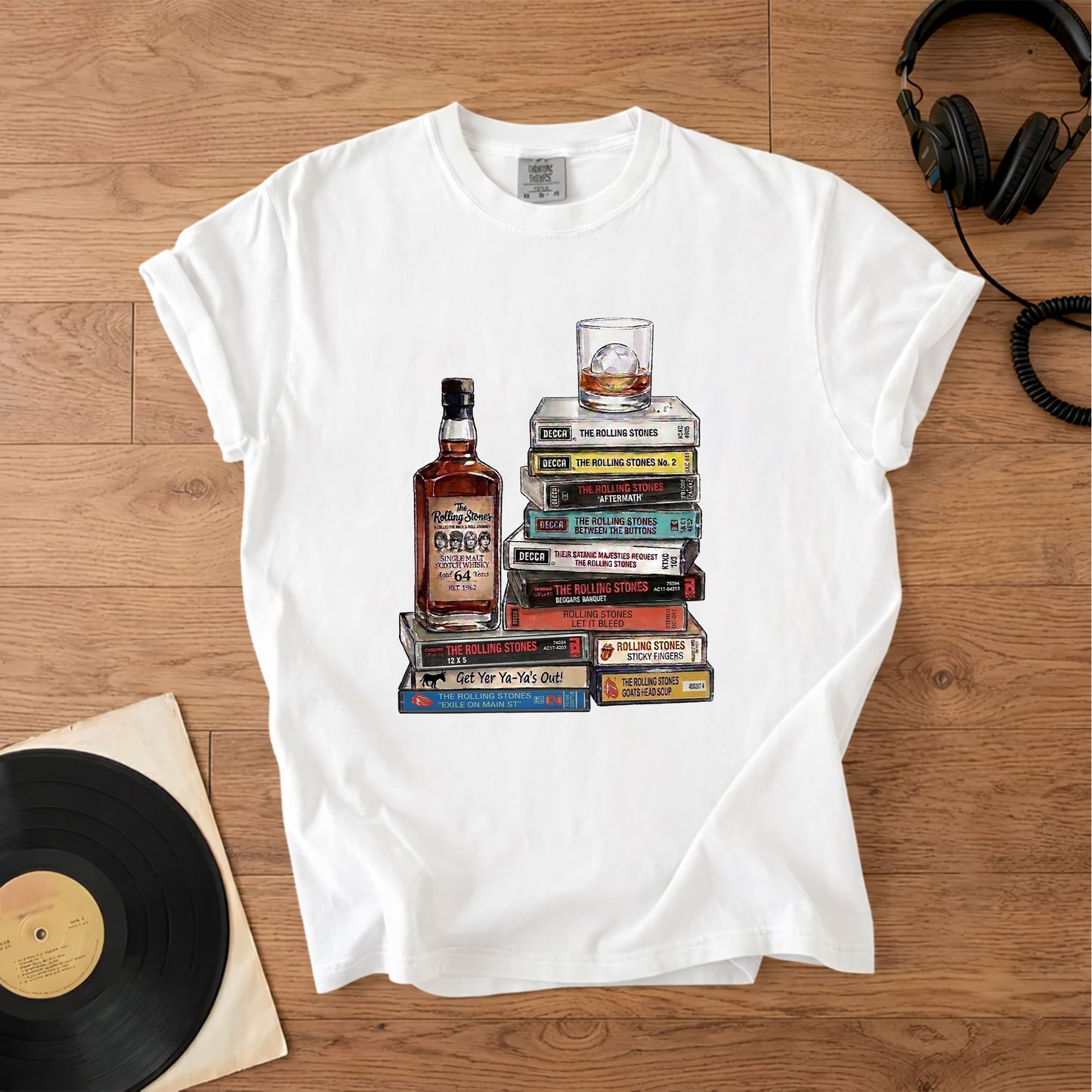 The Rolling Stones Cassette Collection T-Shirt – Retro Music The Rolling Stones Band Merch Tee