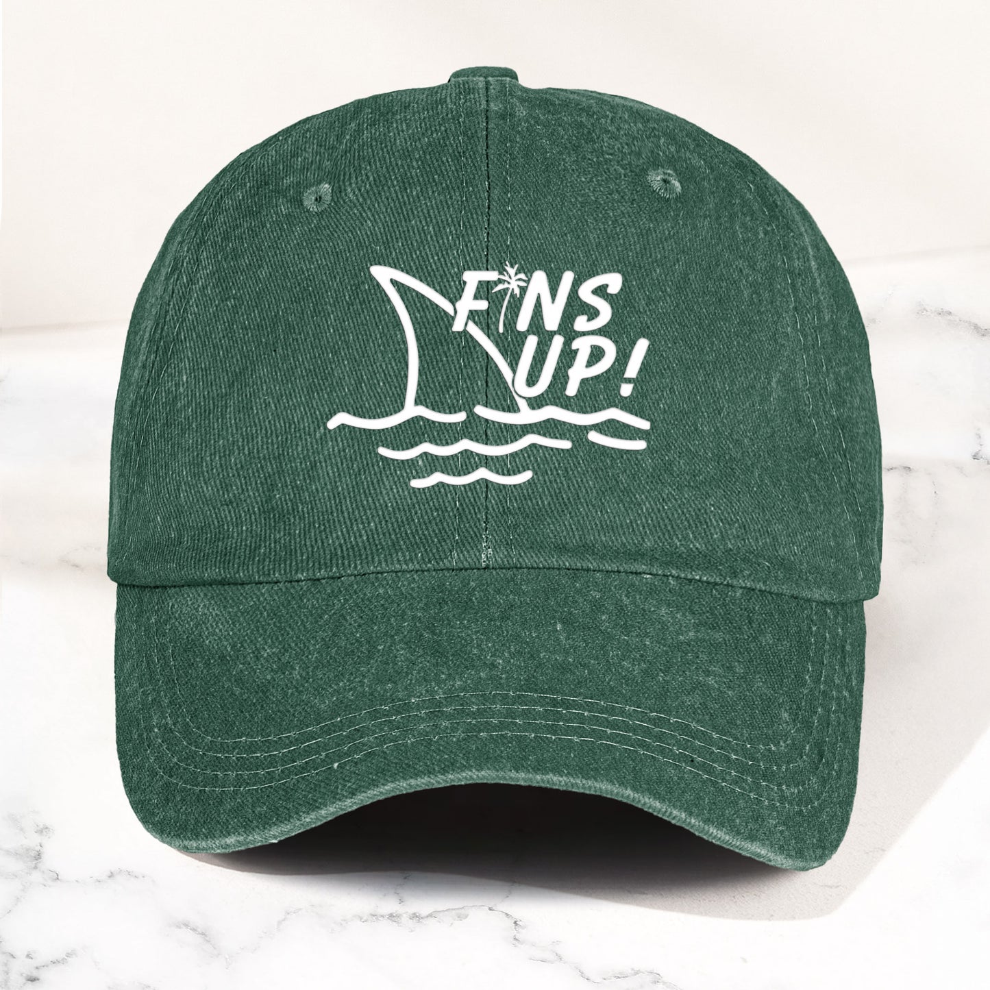 Jimmy Buffett Denim Dad Cap – Fins Up Margaritaville Beach Vibes Hat (With BOX)