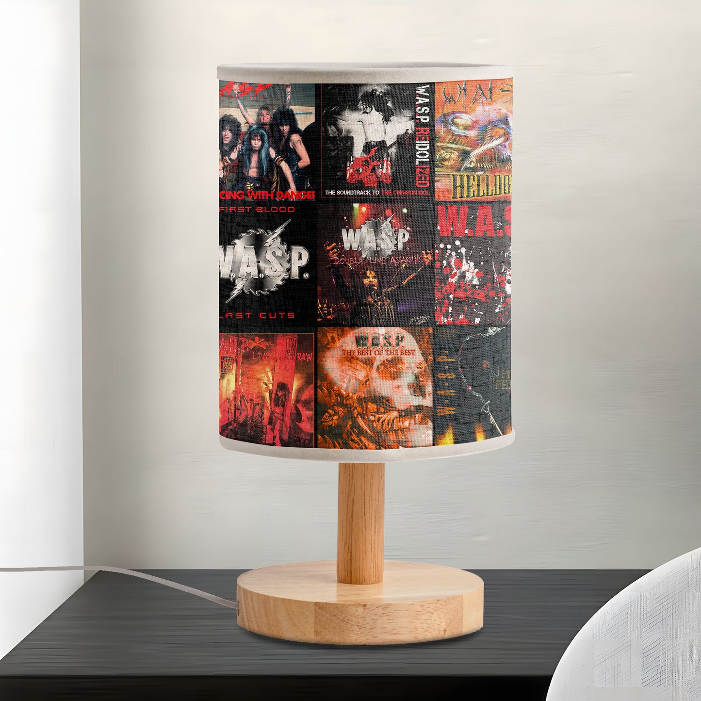 W.A.S.P. Albums Fabric Lamp – Wild 80s Metal Flame Glow