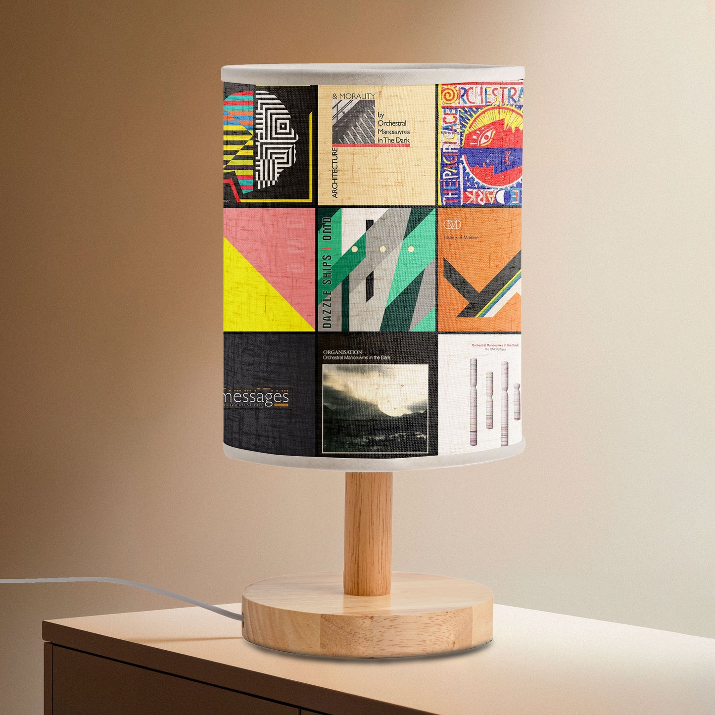 OMD Album Collage Lamp – Retro Synthpop Vibes Night Light