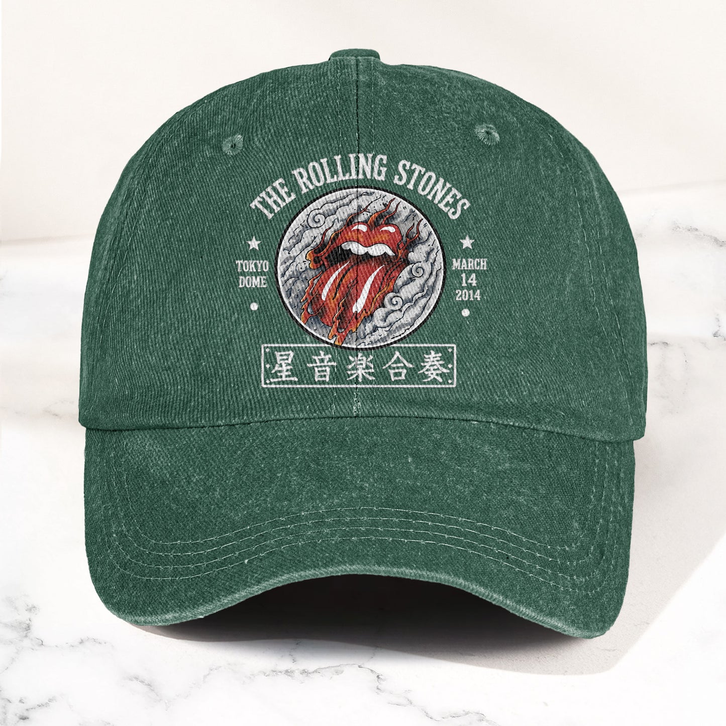 The Rolling Stones 2014 Tokyo Dome Concert Vintage Denim Cap – Retro Dad Cap (With Box)