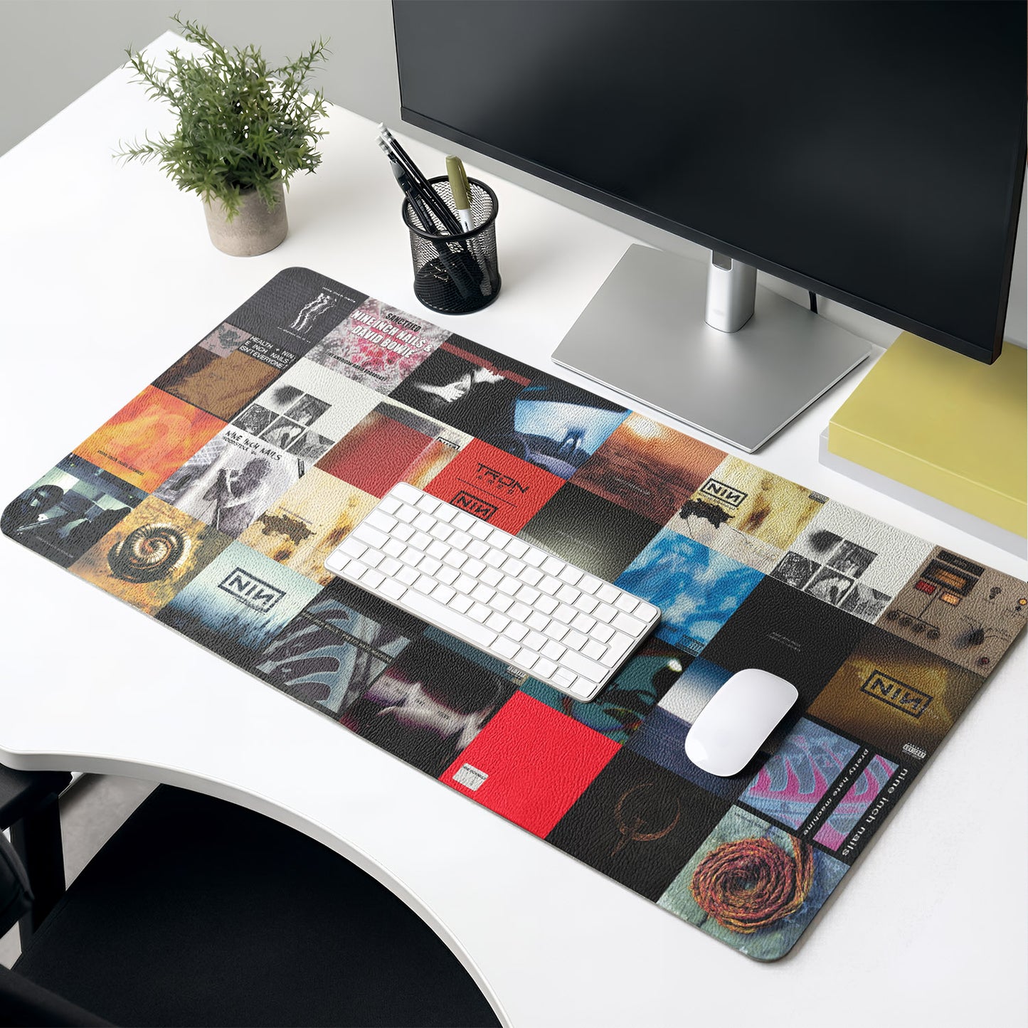 Nine Inch Nails Album Collage Print Desk Mat – Non-slip Office Gift Keyboard Pad Birthday Gift For Music Lovers