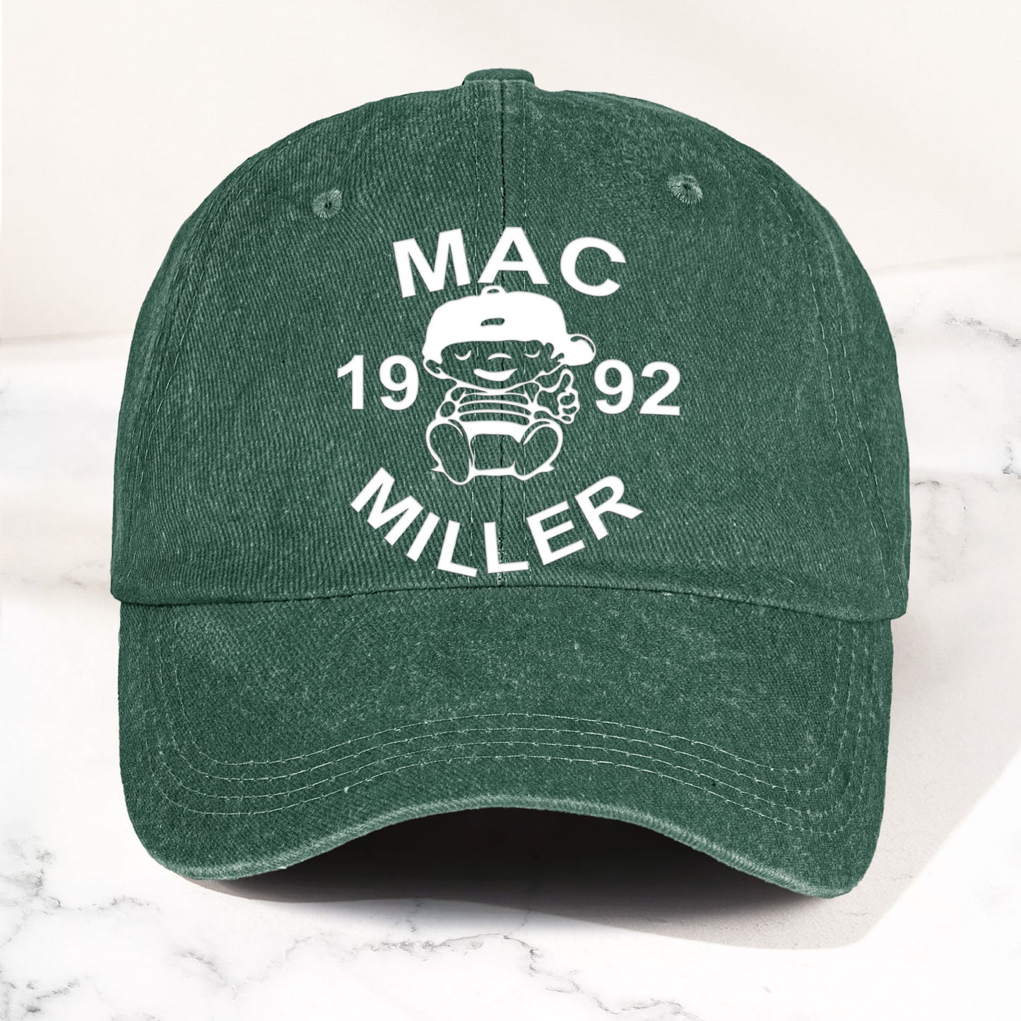 Mac Miller Denim Dad Cap – 1992 Baby Logo Tribute Design ( With BOX)