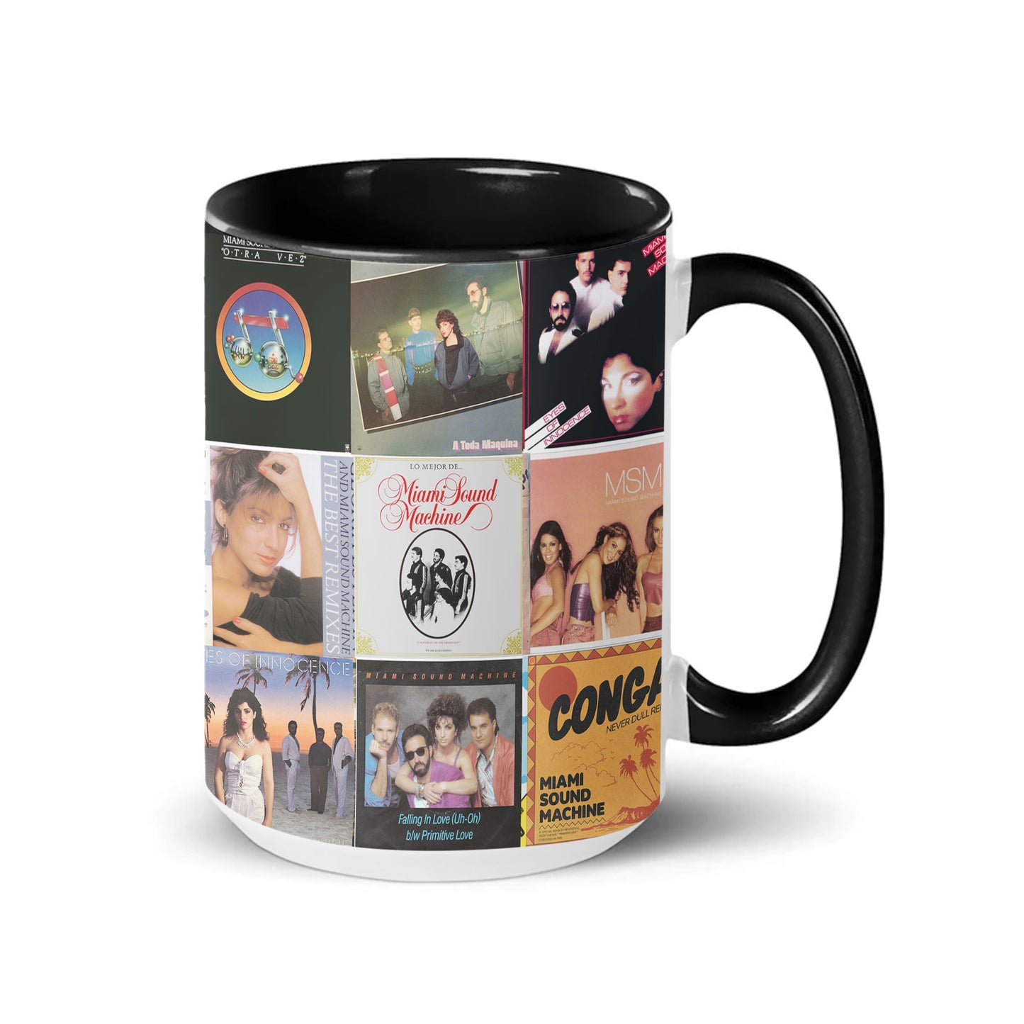Miami Sound Machine Accent Mug – Retro Latin-Pop Album Collage Gift