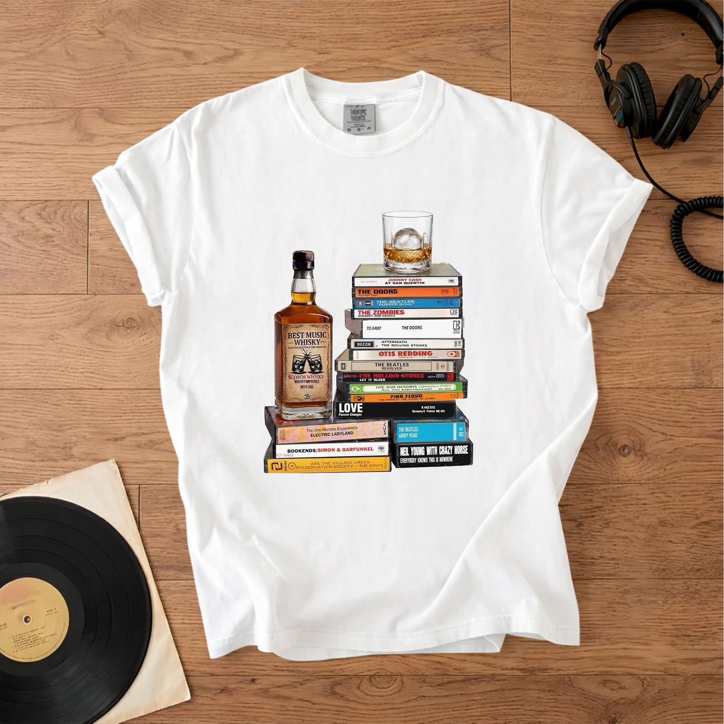 The Beatles Cassette Collection T-Shirt – Retro Music The Beatles Band Merch Tee