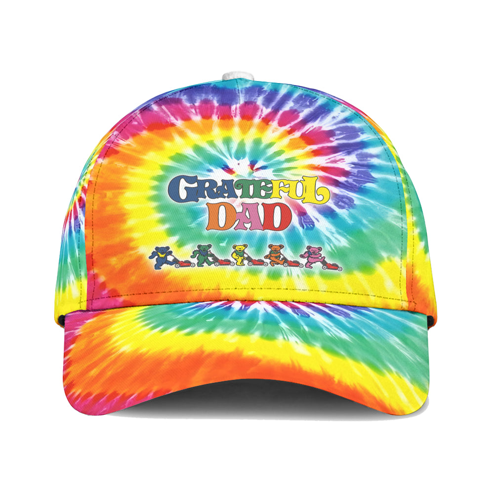Grateful Dead Tie-Dye Cap – “Grateful Dad” Dancing Bears Hat