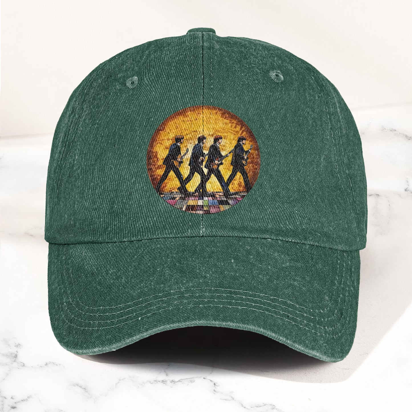 The Beatles Retro Crossing Album Art Sun Catcher Denim Cap – Iconic Album Design ( With BOX)