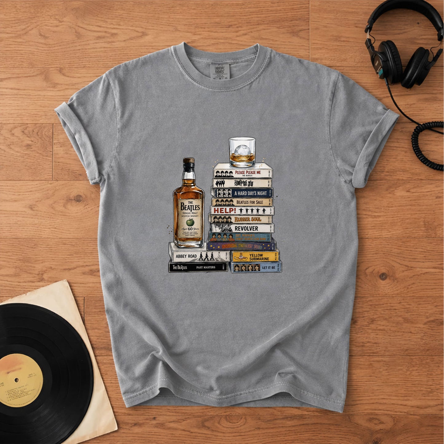 The Beatles Band Cassette Album Collection Vintage T-Shirt – Retro Music The Beatles Merch Tee