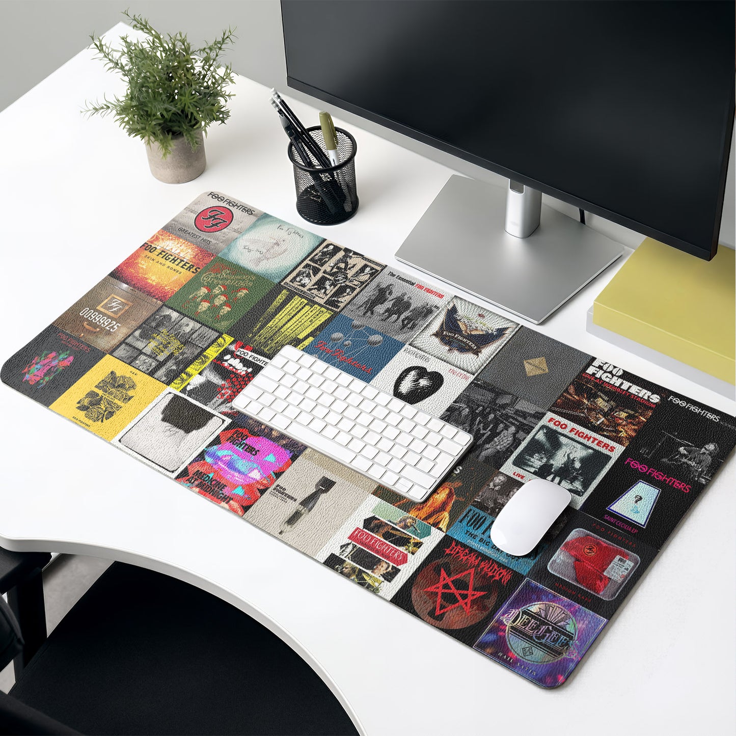 Foo Fighters Band Album Collage Print Desk Mat – Non-slip Office Gift Keyboard Pad Birthday Gift For Music Lovers