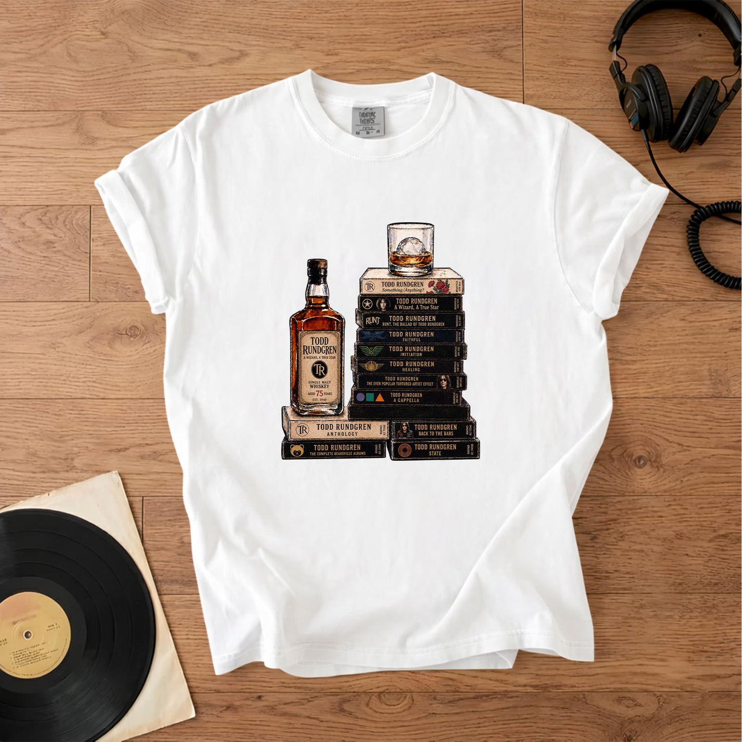 Todd Rundgren Cassette Album Collection T-Shirt – Retro Rock Music Merch Tee