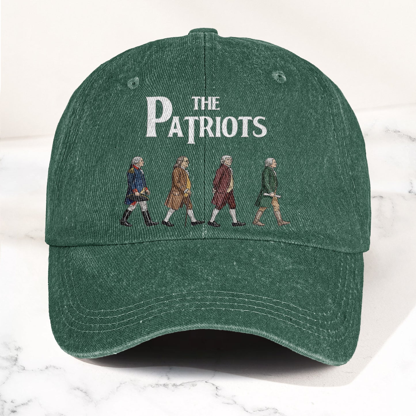 The Patriots Cartoon Illustration Denim Cap – Retro Vintage Dad Cap Gift For Dad (With Box)