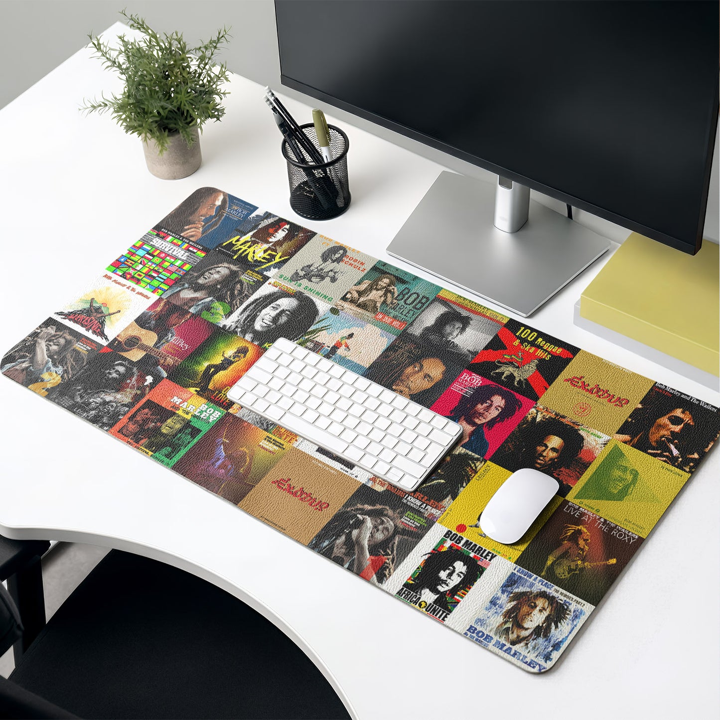 Bob Marley Album Collage Print Desk Mat – Non-slip Office Gift Keyboard Pad Birthday Gift For Music Lovers