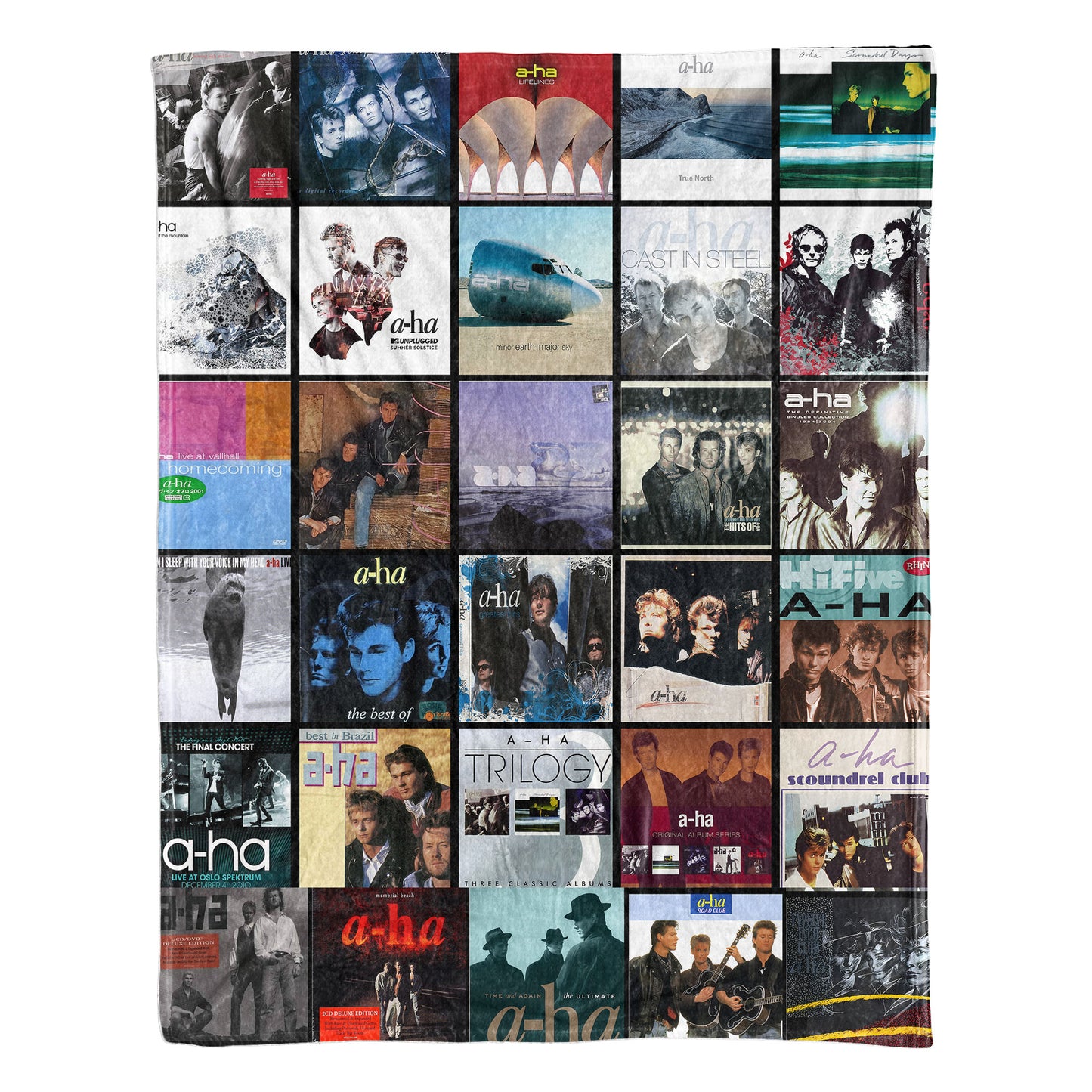 A-ha Sherpa Blanket – Iconic Album Cover Collage Cozy Throw for Synth-Pop Fans