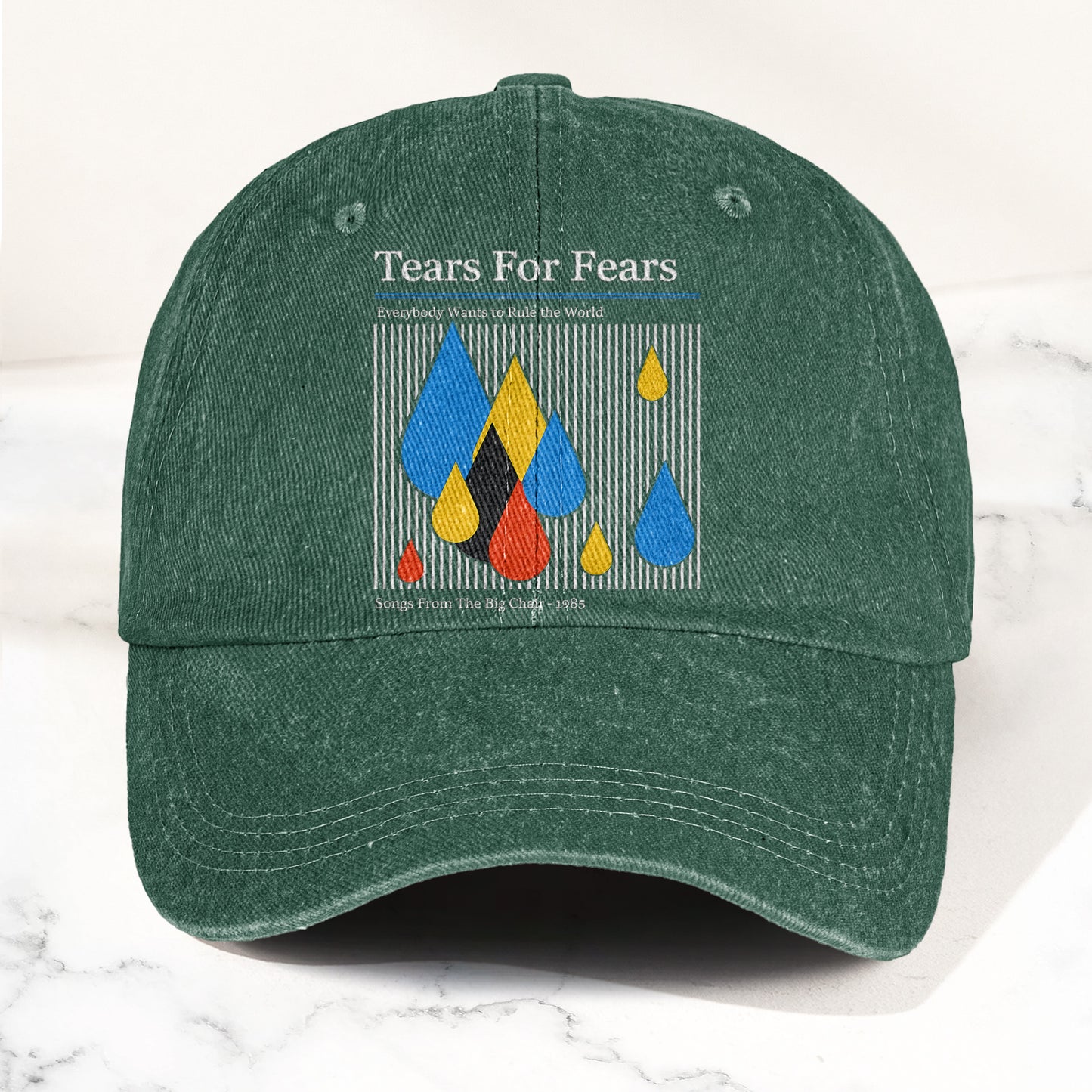 Tears for Fears Songs from the Big Chair 1985 Graphic Denim Cap – Retro Rock Music Fan Cap (With Box)