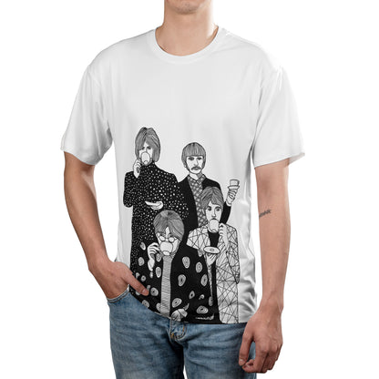 The Beatles Art T-Shirt – Rock Music The Fab Four Tea Club Graphic Unisex Tee