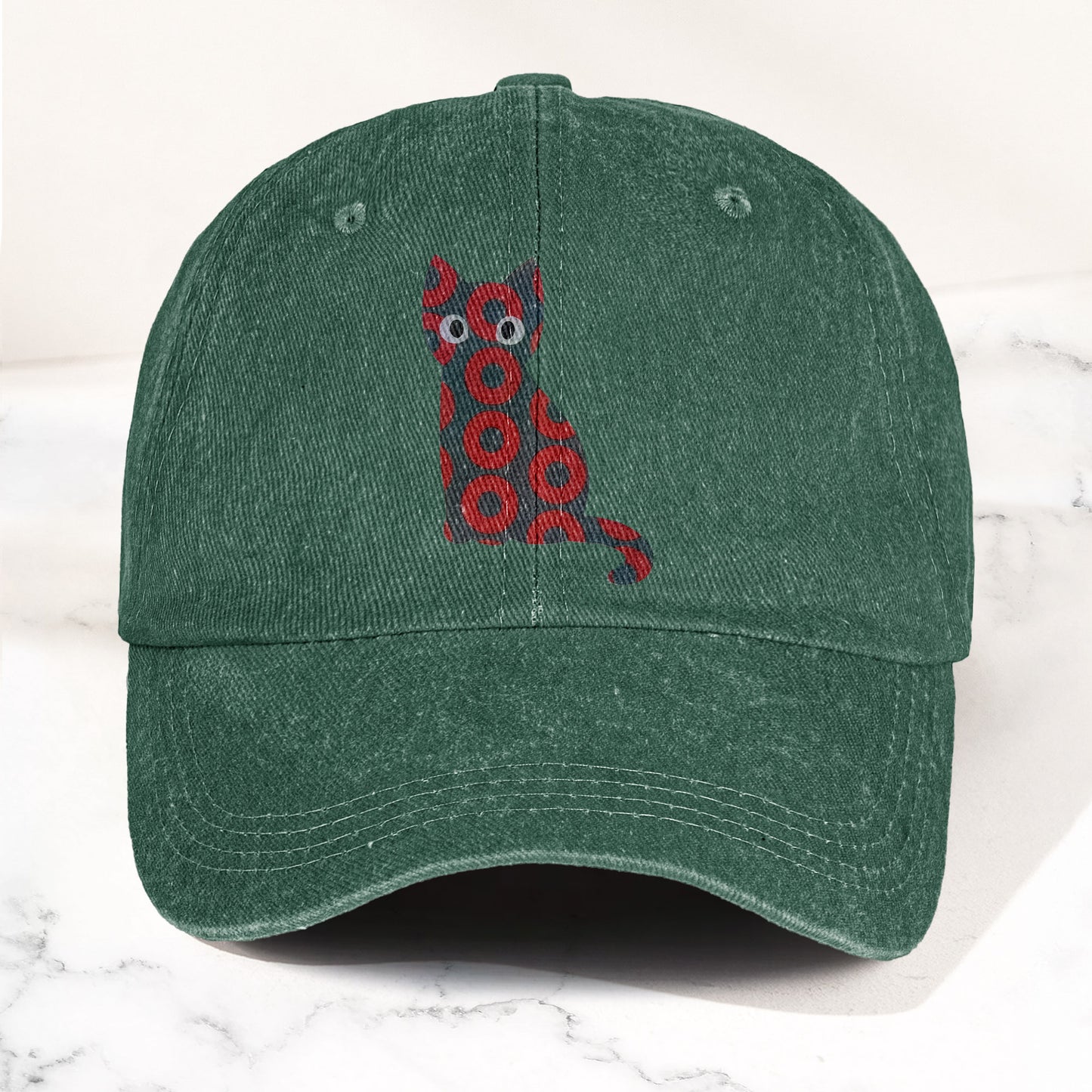 5-PACK Holographic Phish Cat Denim Cap – Retro Music Fan Merch Cap Gift For Dad (With Box)