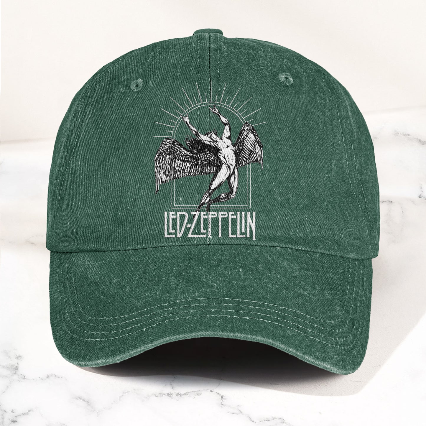 Led Zeppelin Falling Icarus Denim Cap – Retro Vintage Rock Band Dad Cap Gift For Dad (With Box)