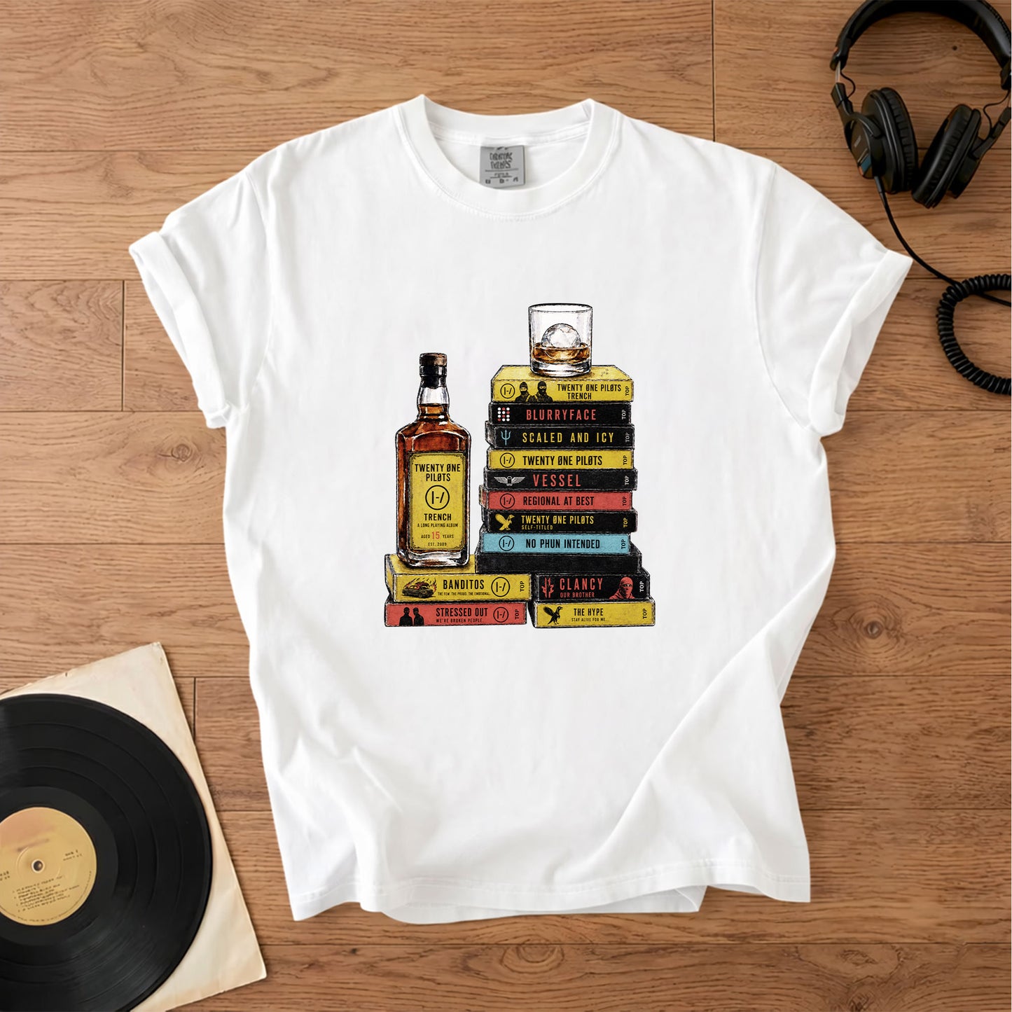 Twenty One Pilots Cassette Album Collection T-Shirt – Music 21 Pilots Band Merch Tee