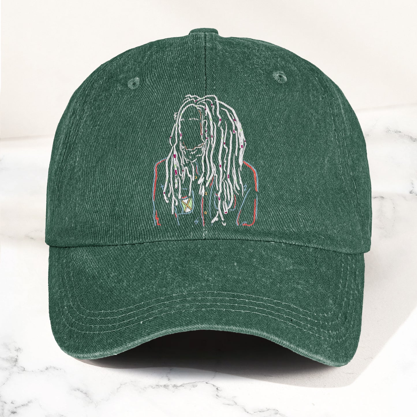 Bob Marley Portrait Casual Denim Cap – Retro Music Fan Concert Cap Gift For Dad (With Box)