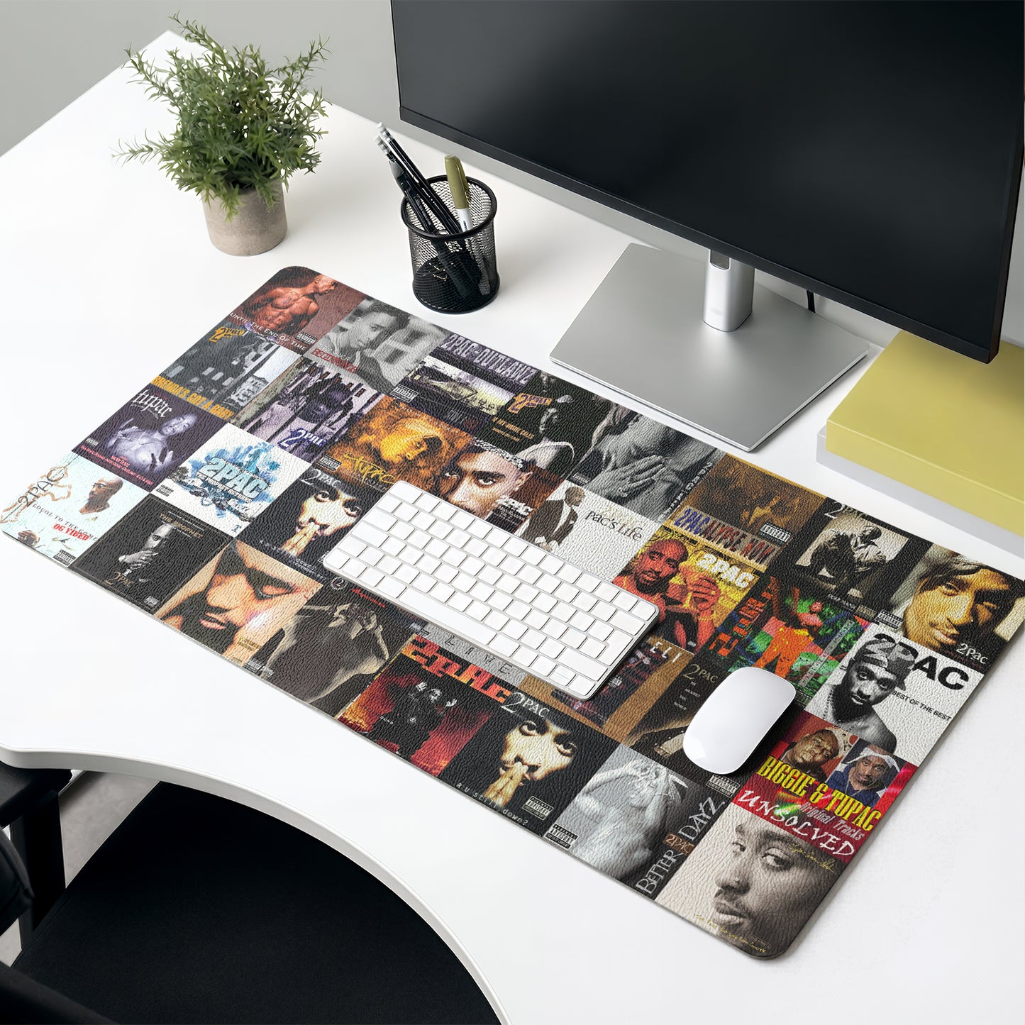 2Pac Vintage Cassette Desk Mat – Non-slip Home Office Gift Keyboard Pad for Rock Music Lovers