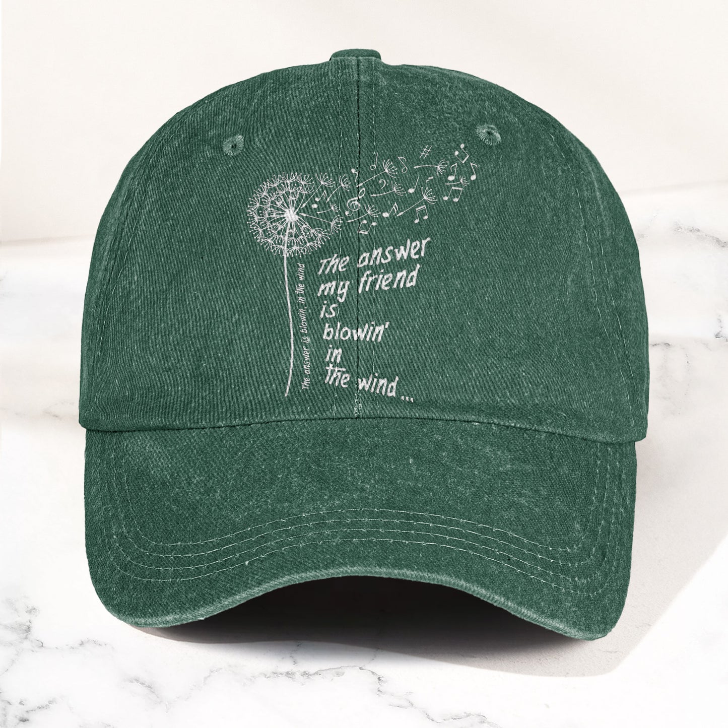Bob Dylan Blowin In The Wind Dandelion Lyrics Folk Music Merch Denim Cap – Retro Vintage Dad Cap Gift For Dad (With Box)