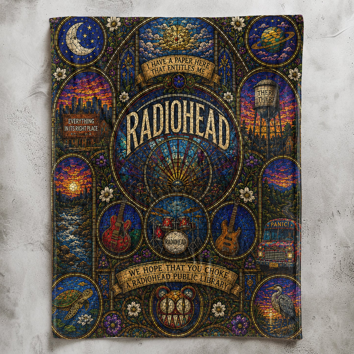 Radiohead Sherpa Blanket – Modified Bear Stained Glass Blanket