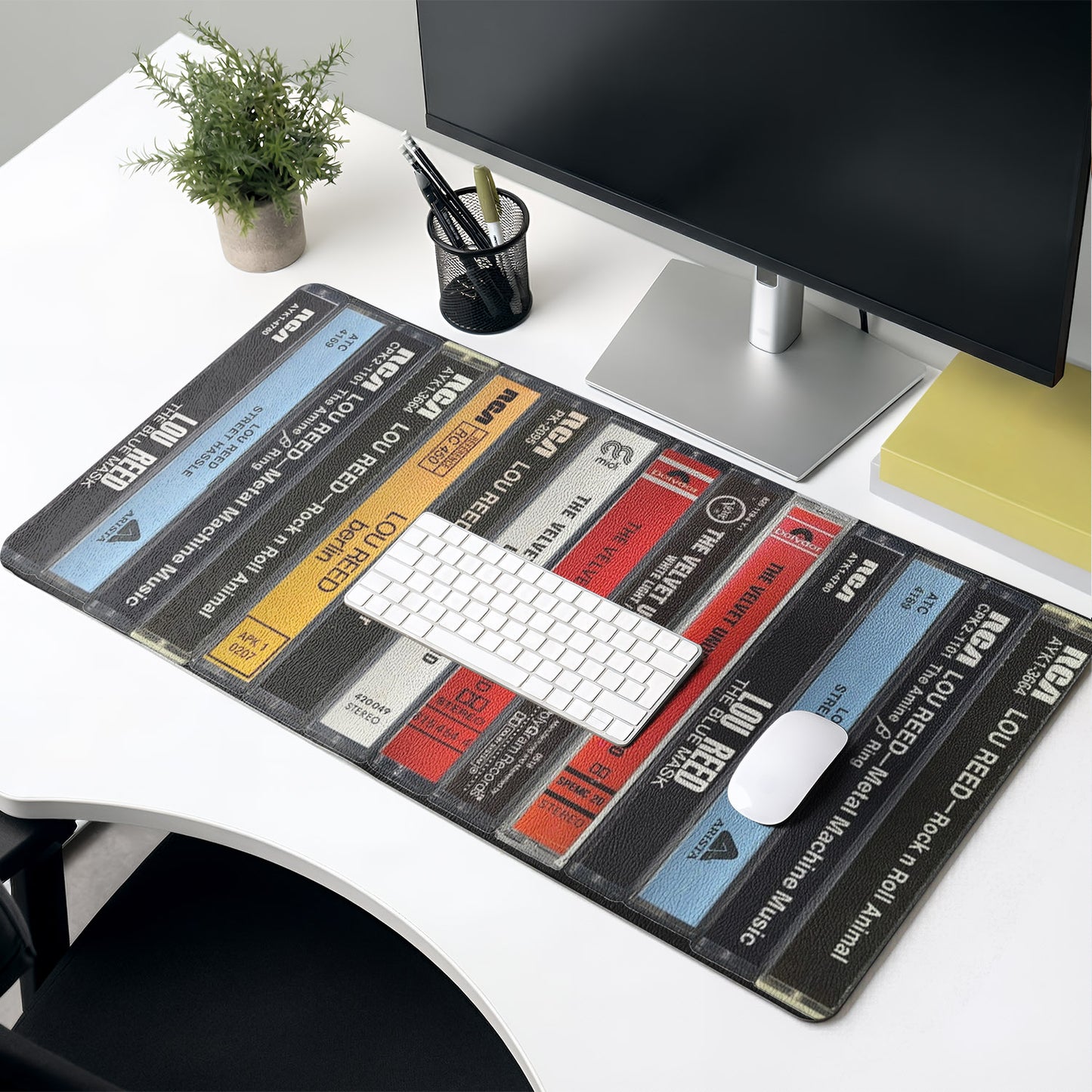 Lou Reed Cassette Album Collage Print Desk Mat – Non-slip Office Gift Keyboard Pad Birthday Gift For Music Lovers