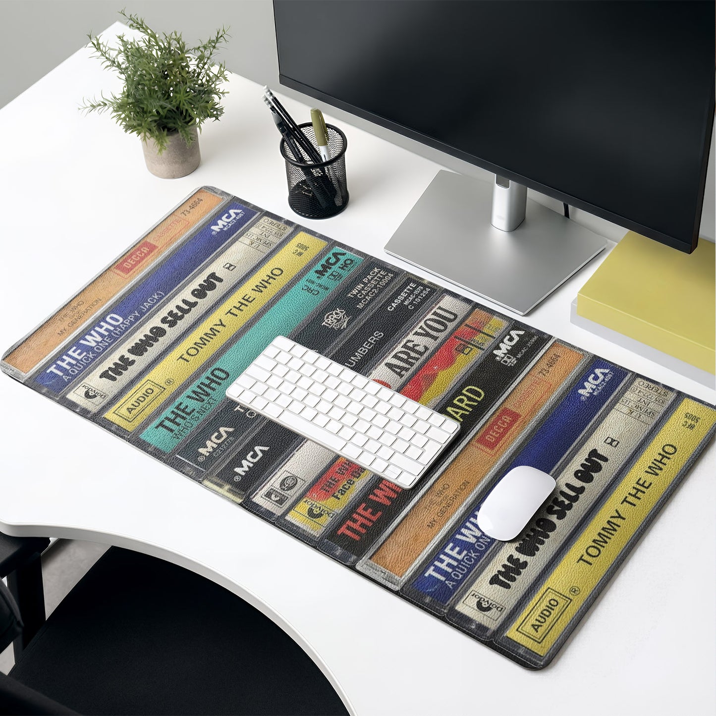 The Who Cassette Album Collage Print Desk Mat – Non-slip Office Gift Keyboard Pad Birthday Gift For Music Lovers
