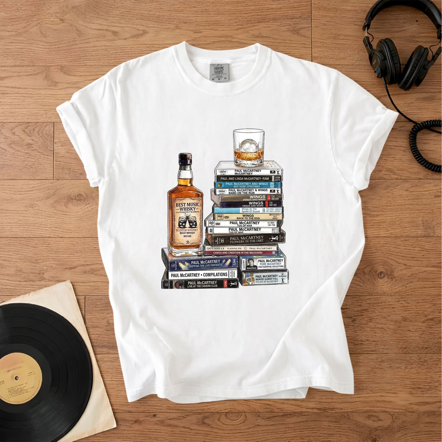 Paul McCartney Cassette Collection T-Shirt – Retro Music The Beatles Band Merch Tee