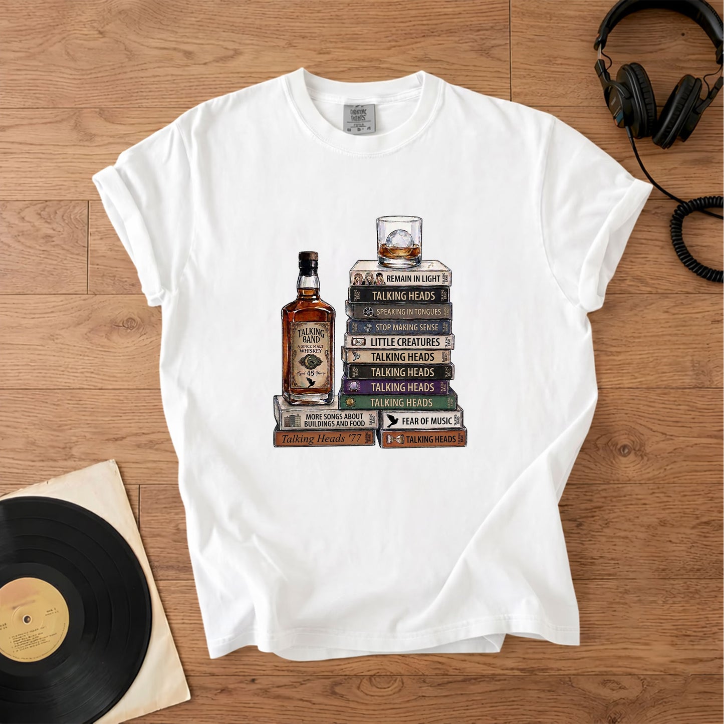 Talking Heads Band Cassette Album Collection Vintage T-Shirt – Retro Rock Music Talking Heads Merch Tee