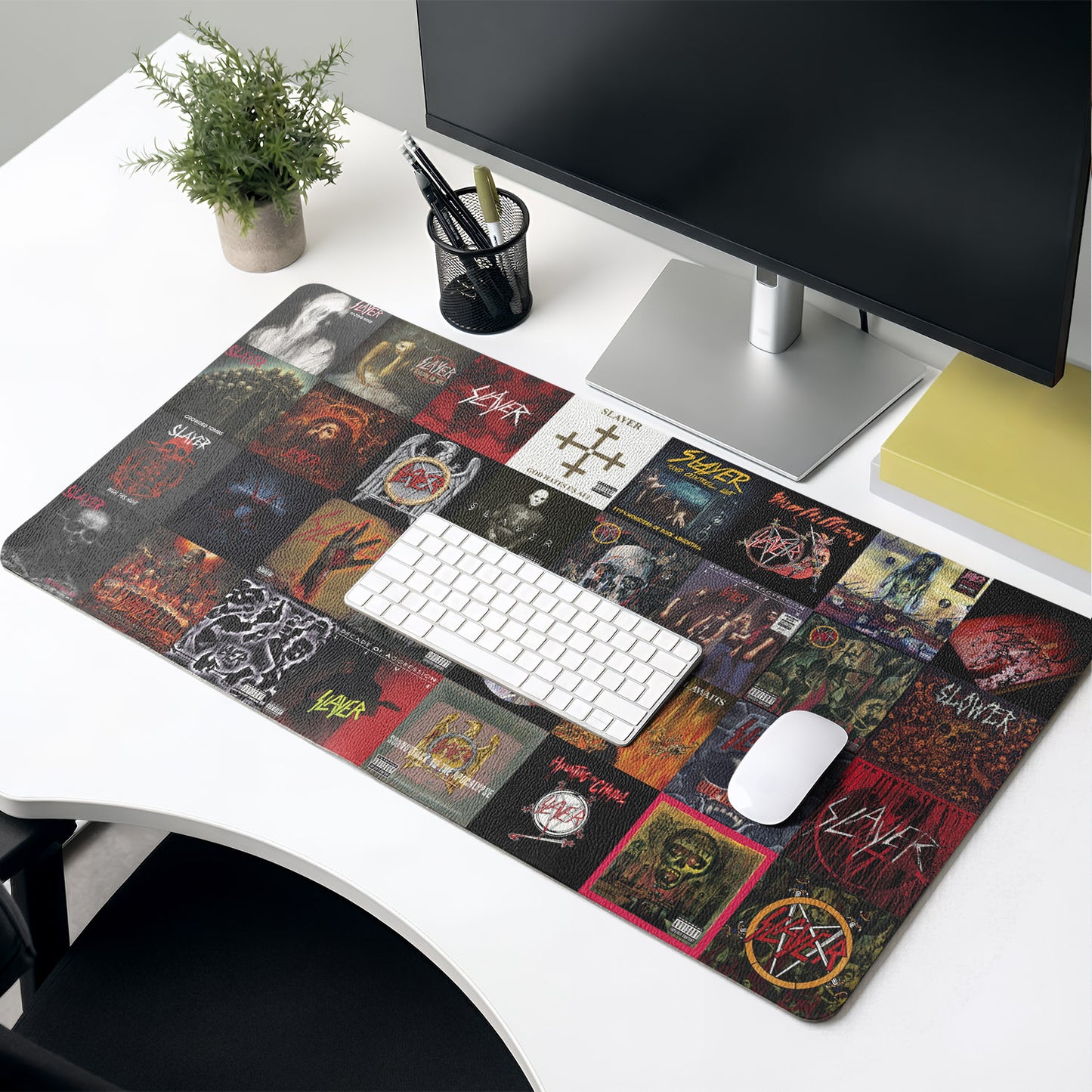 Slayer Band Vintage Art Desk Mat – Non-slip Home Office Gift Keyboard Pad for Rock Music Lovers