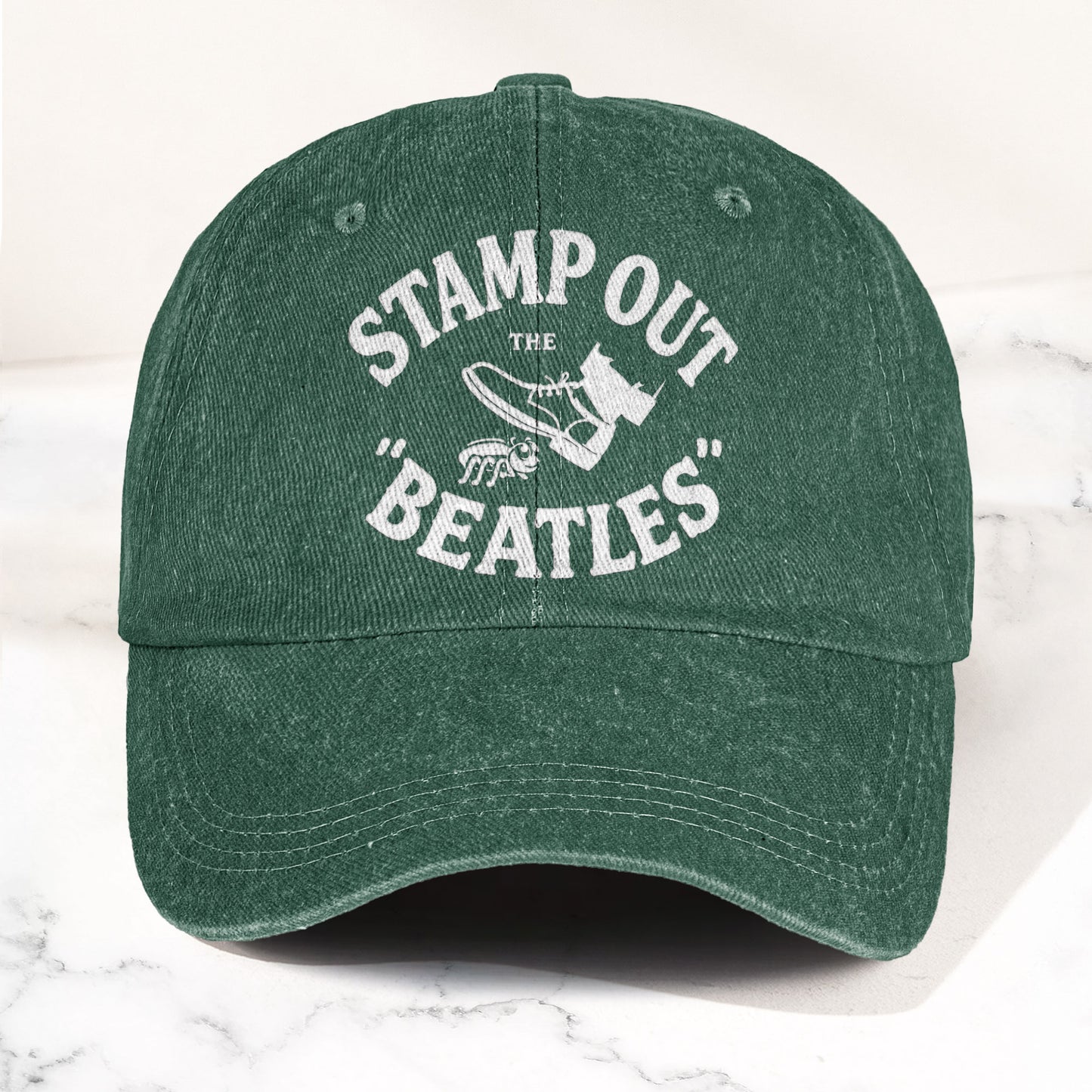 The Beatles Stamp Out Vintage 1960s Satire Graphic Music Merch Denim Cap – Retro Vintage Dad Cap Gift For Dad (With Box)