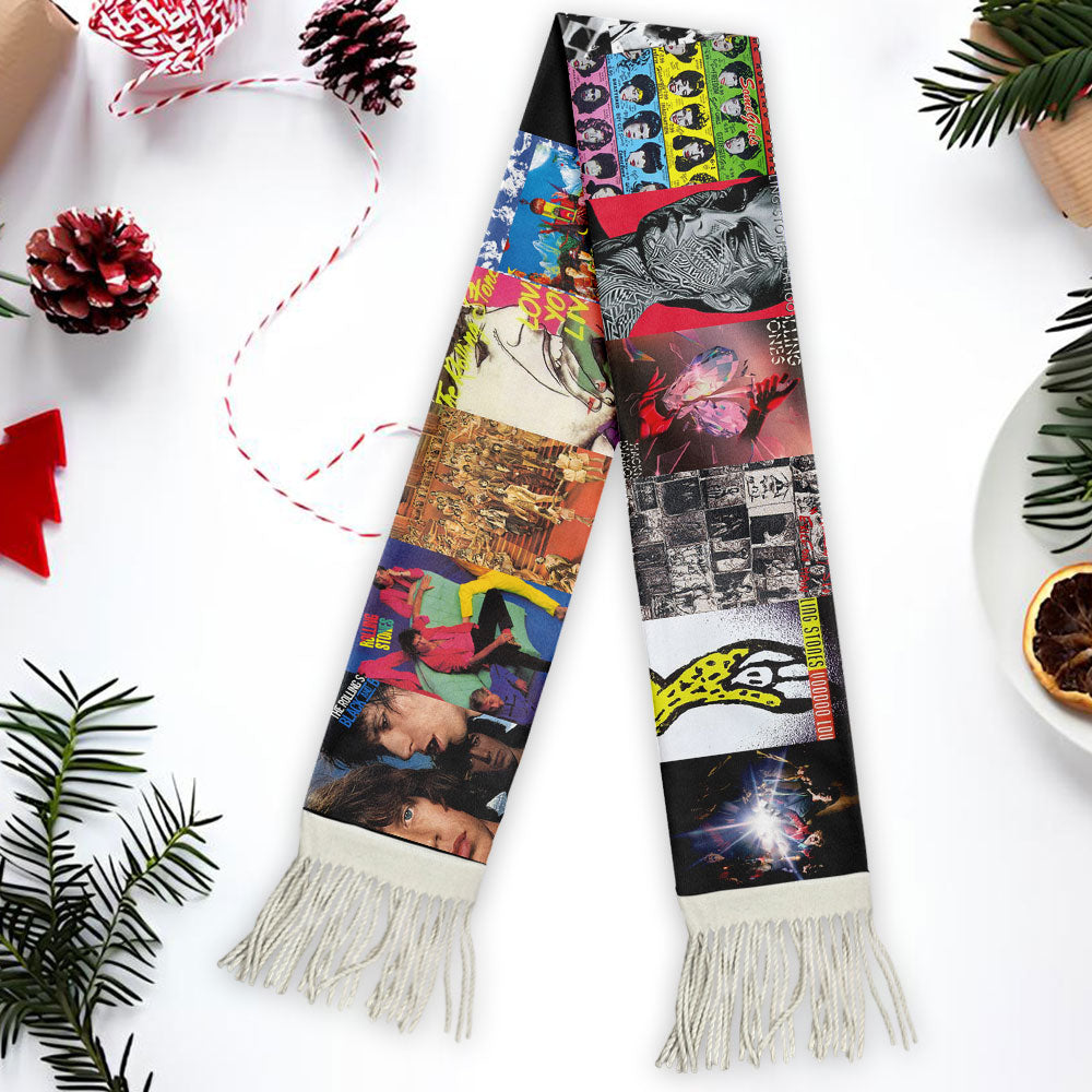 The Rolling Stones Album Collage Scarf – Classic Rock Fan Gift