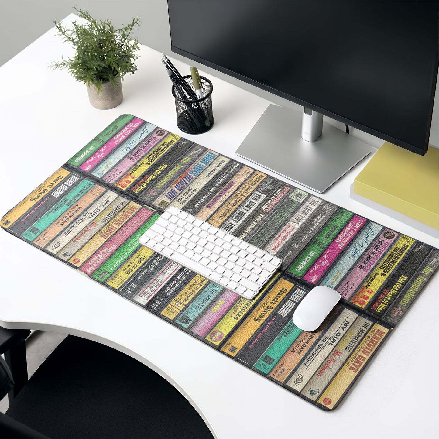 Motown Cassette Tape Art Print 1960s Music Desk Mat – Non-slip Home Office Gift Keyboard Pad Birthday Gift For Music Lovers