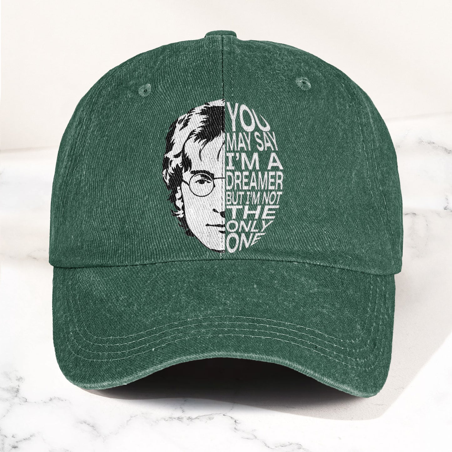 John Lennon You May Say I'm A Dreamer But I'm Not The Only One Denim Cap – Retro Rock Music Fan Cap Gift For Dad (With Box)