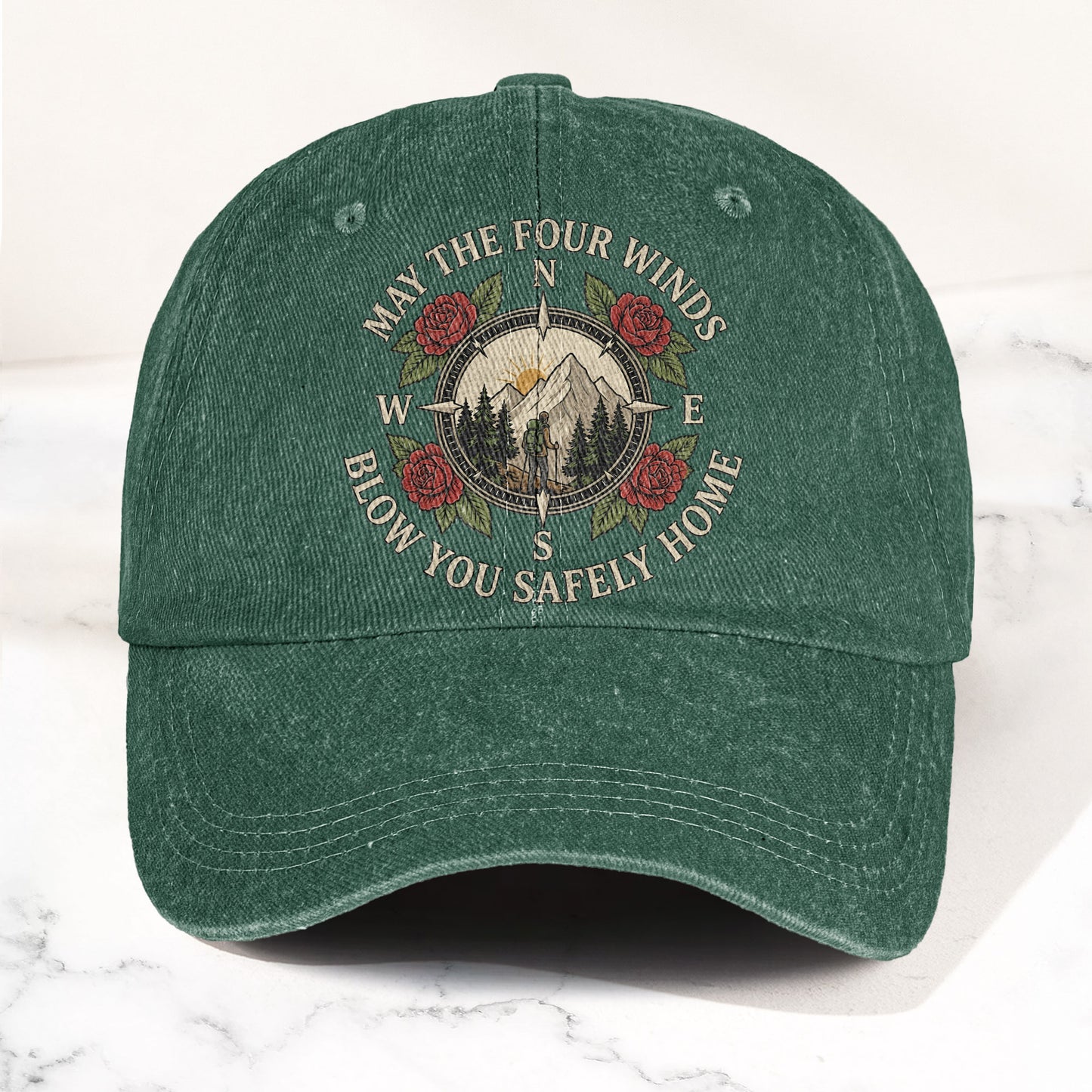 Grateful Dead Franklin's Tower May The Four Winds Blow You Safely Home Hiking Lyrics Denim Cap – Retro Vintage Dad Cap Gift For Dad (With Box)