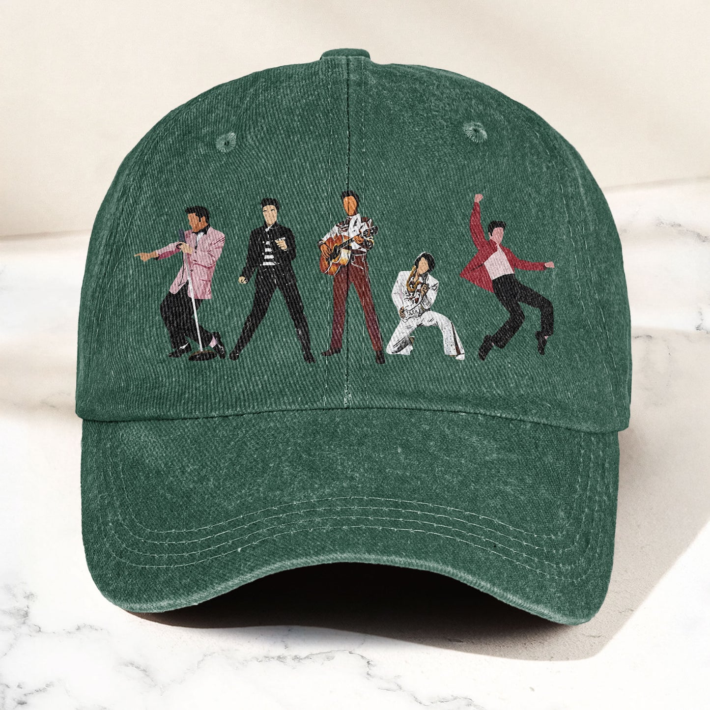 Elvis Presley Denim Cap – Iconic Eras Graphic Dad Hat (With Box)