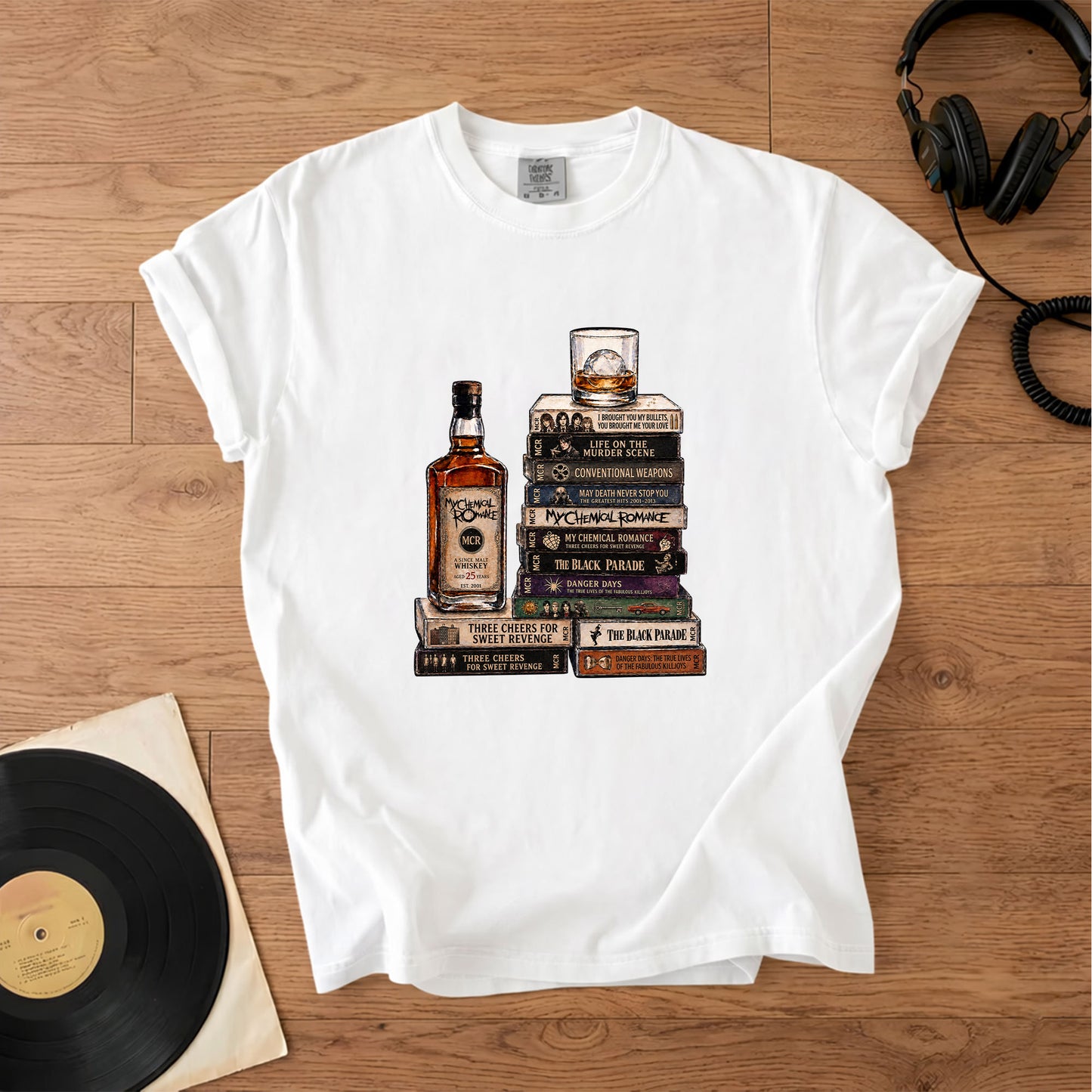 My Chemical Romance Cassette Album Collection T-Shirt – Retro Rock Music Band Merch Tee