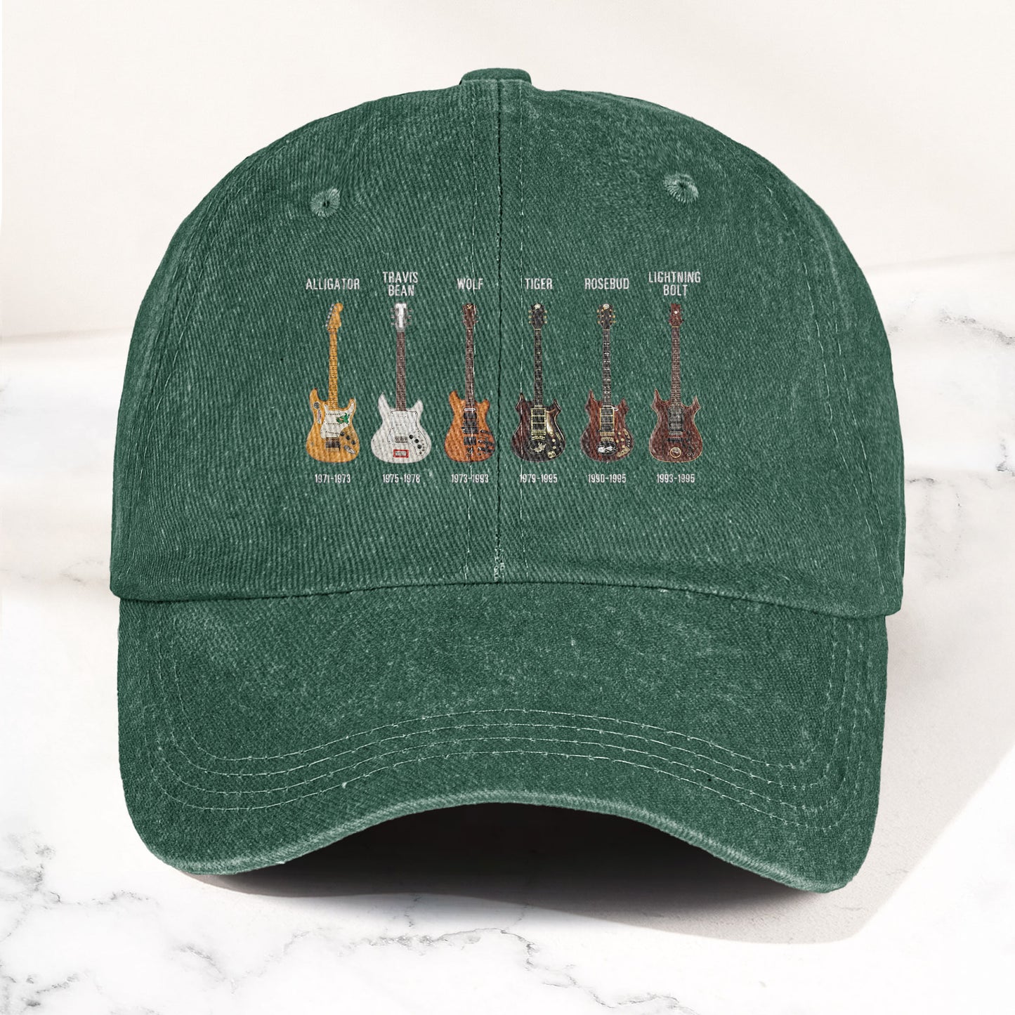 Jerry Garcia Famous Guitars Denim Cap – Vintage Music Grateful Dead Merch Gift for Dad (With Box)
