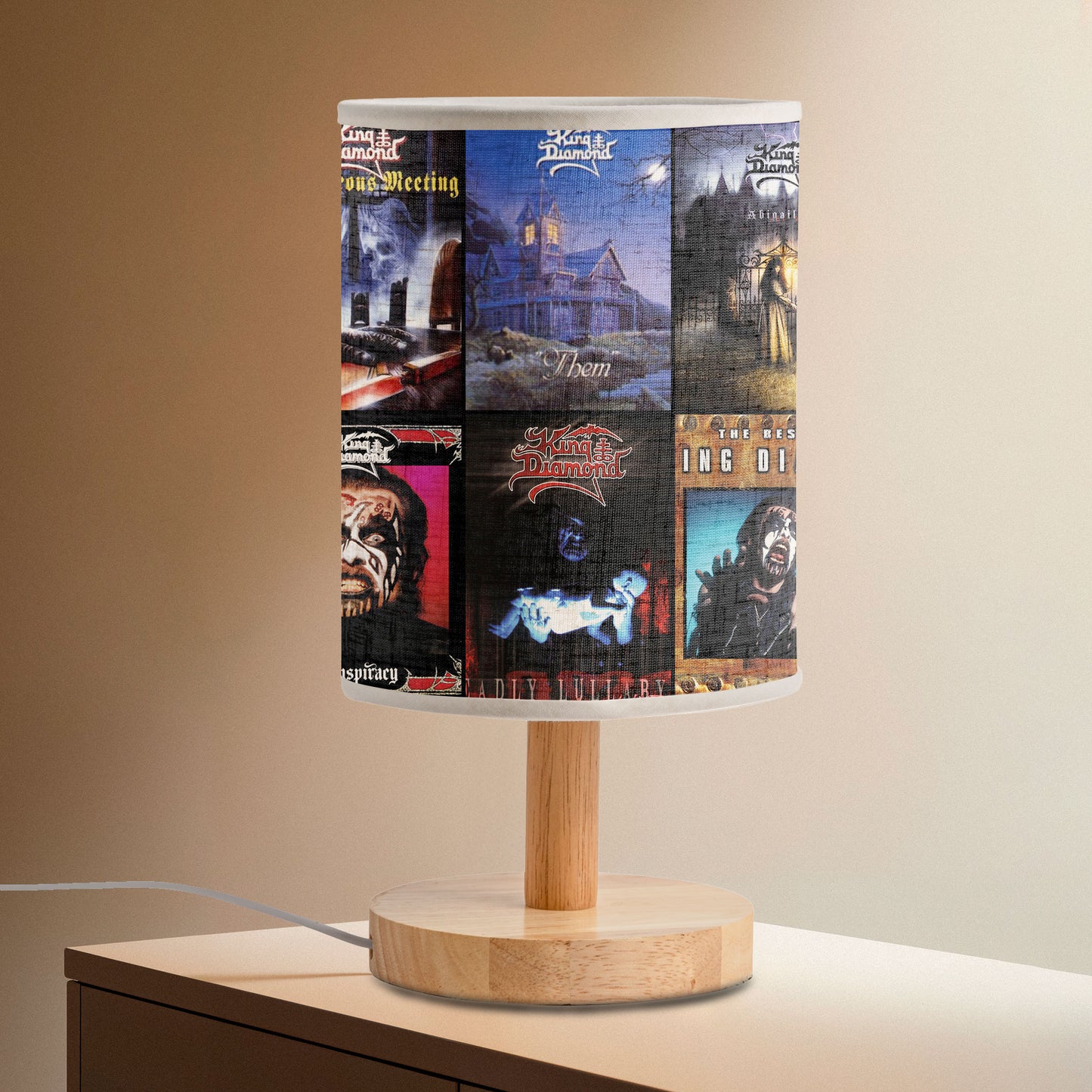 King Diamond Fabric Lamp – Heavy Metal Horror Album Art Collection