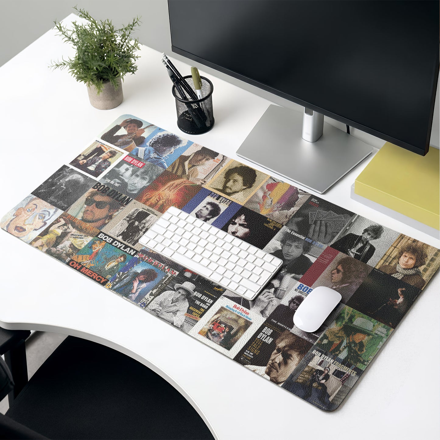 Bob Dylan Album Collage Print Desk Mat – Non-slip Office Gift Keyboard Pad Birthday Gift For Music Lovers