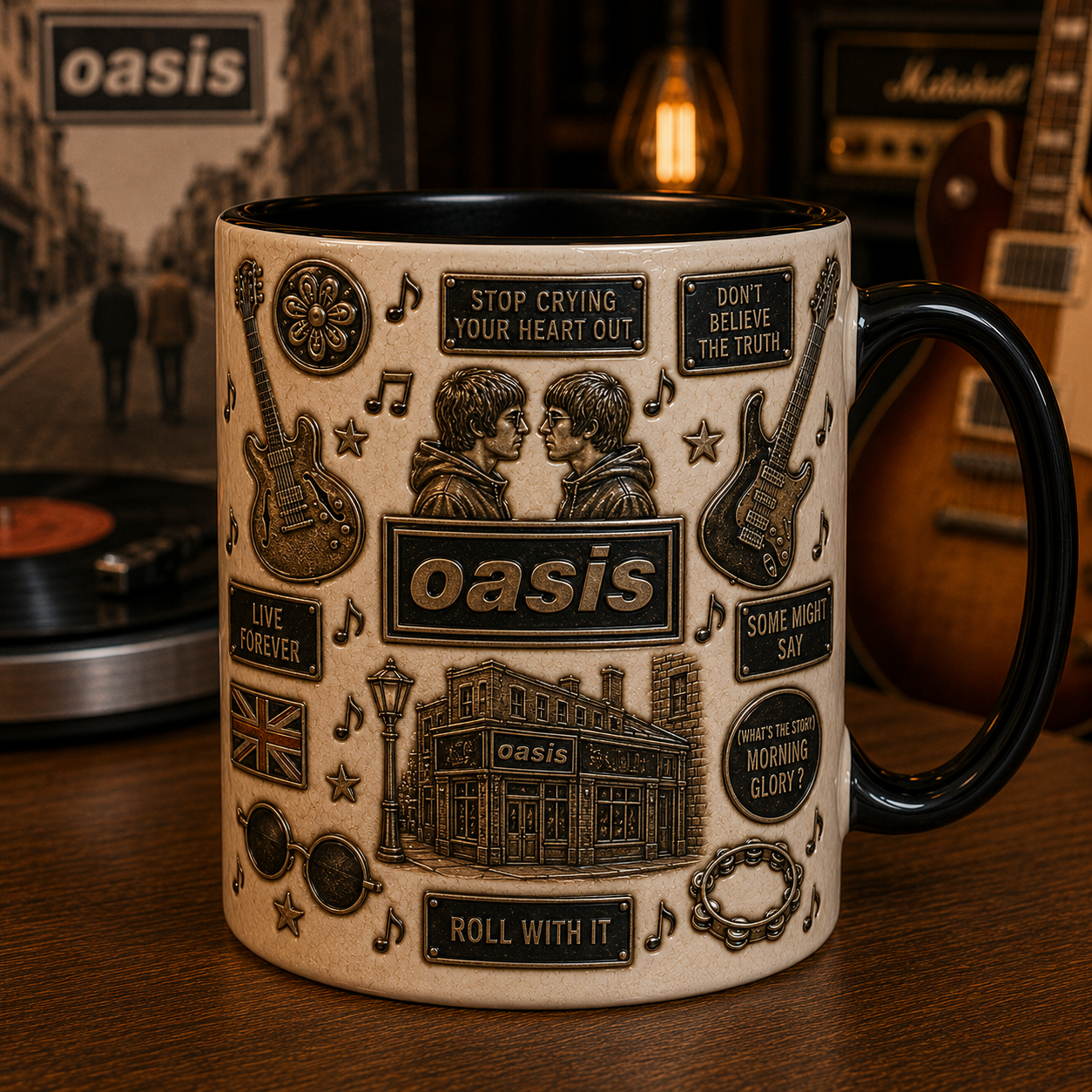 Oasis Mug – Wonderwall Ceramic Coffee Mug, Britpop Music Gift for Oasis Fans & Rock Lovers