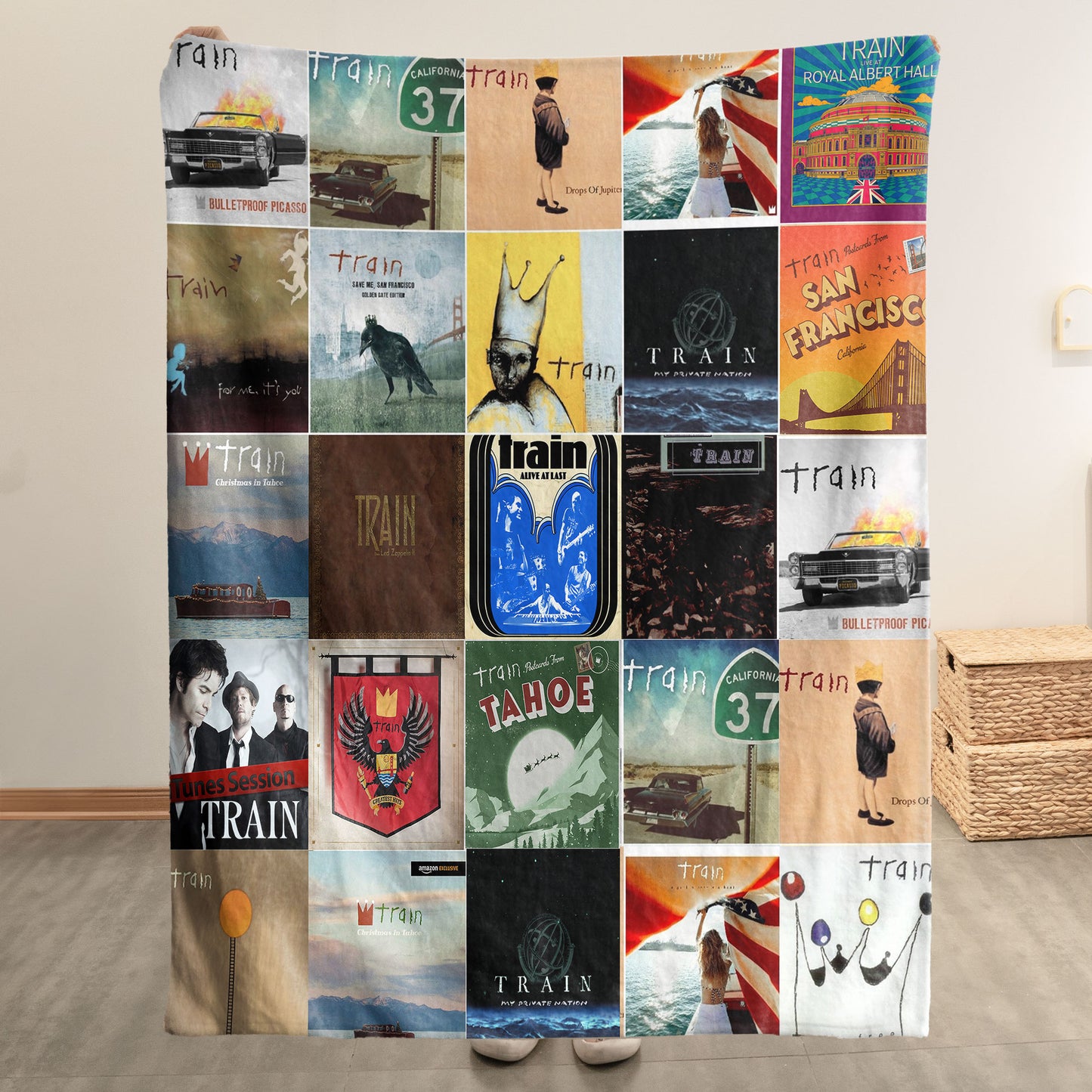 Train Sherpa Blanket – A Cozy Album Art Collection for True Fans